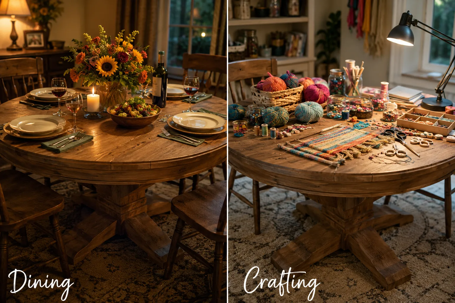 Designing the Ultimate Multi-Use Wood Table: Round Dining Room Table vs. Round Table for Crafting and Games