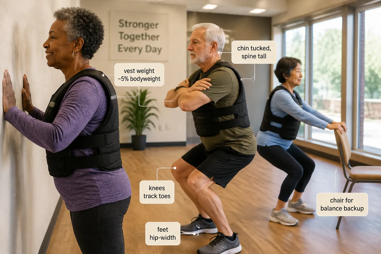Weighted Vest Routines for Improving Posture in Older Adults