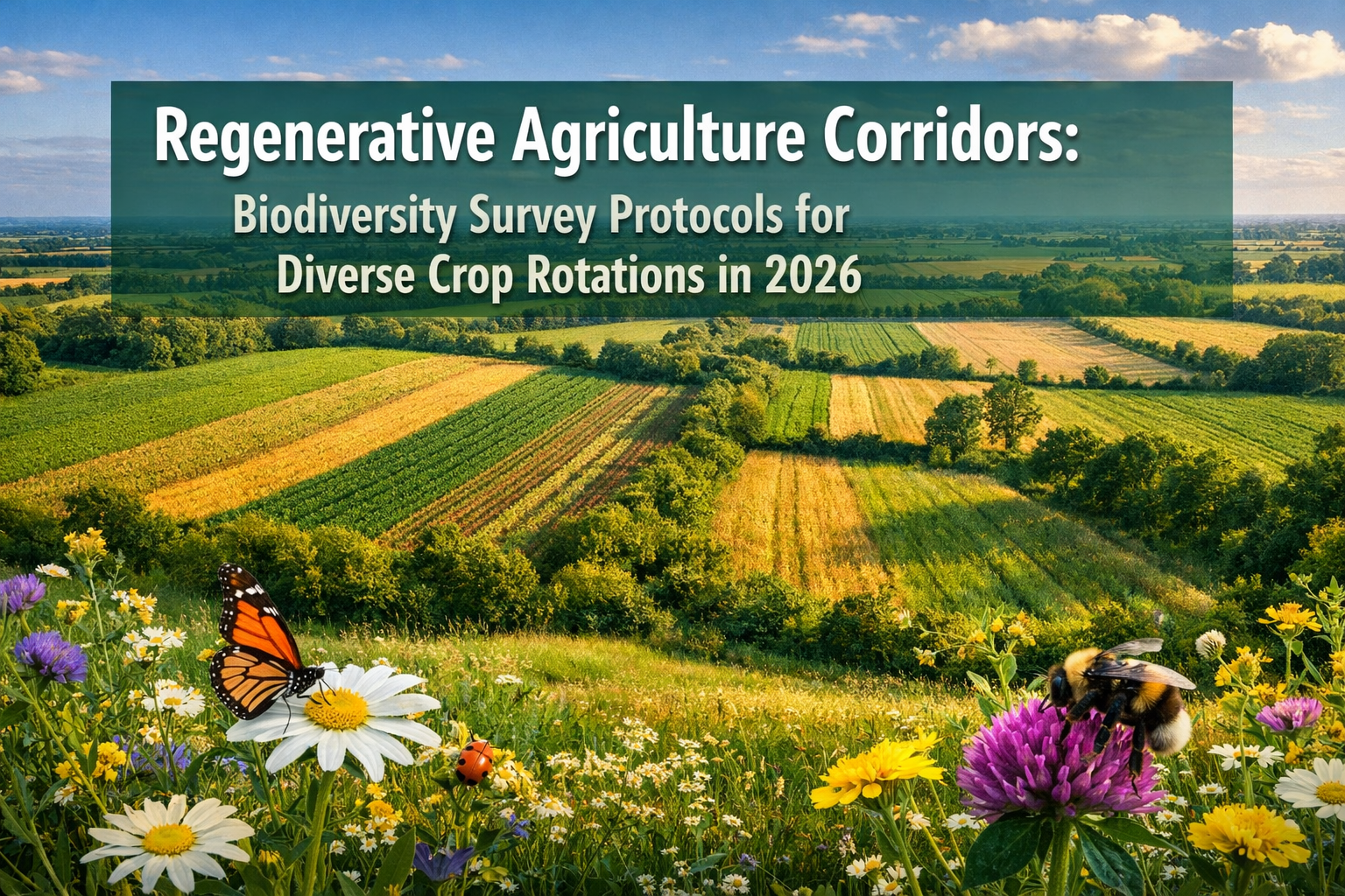 Professional () hero image featuring 'Regenerative Agriculture Corridors: Biodiversity Survey Protocols for Diverse Crop