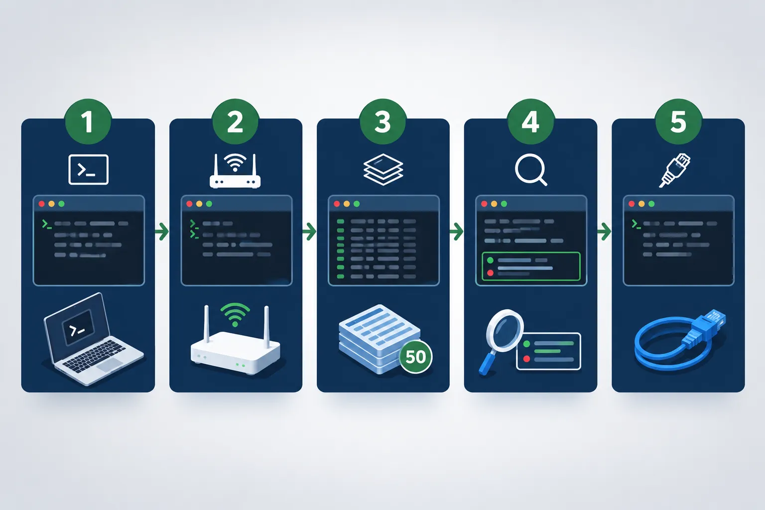 Five steps to run a ping test on WiFi and on Ethernet