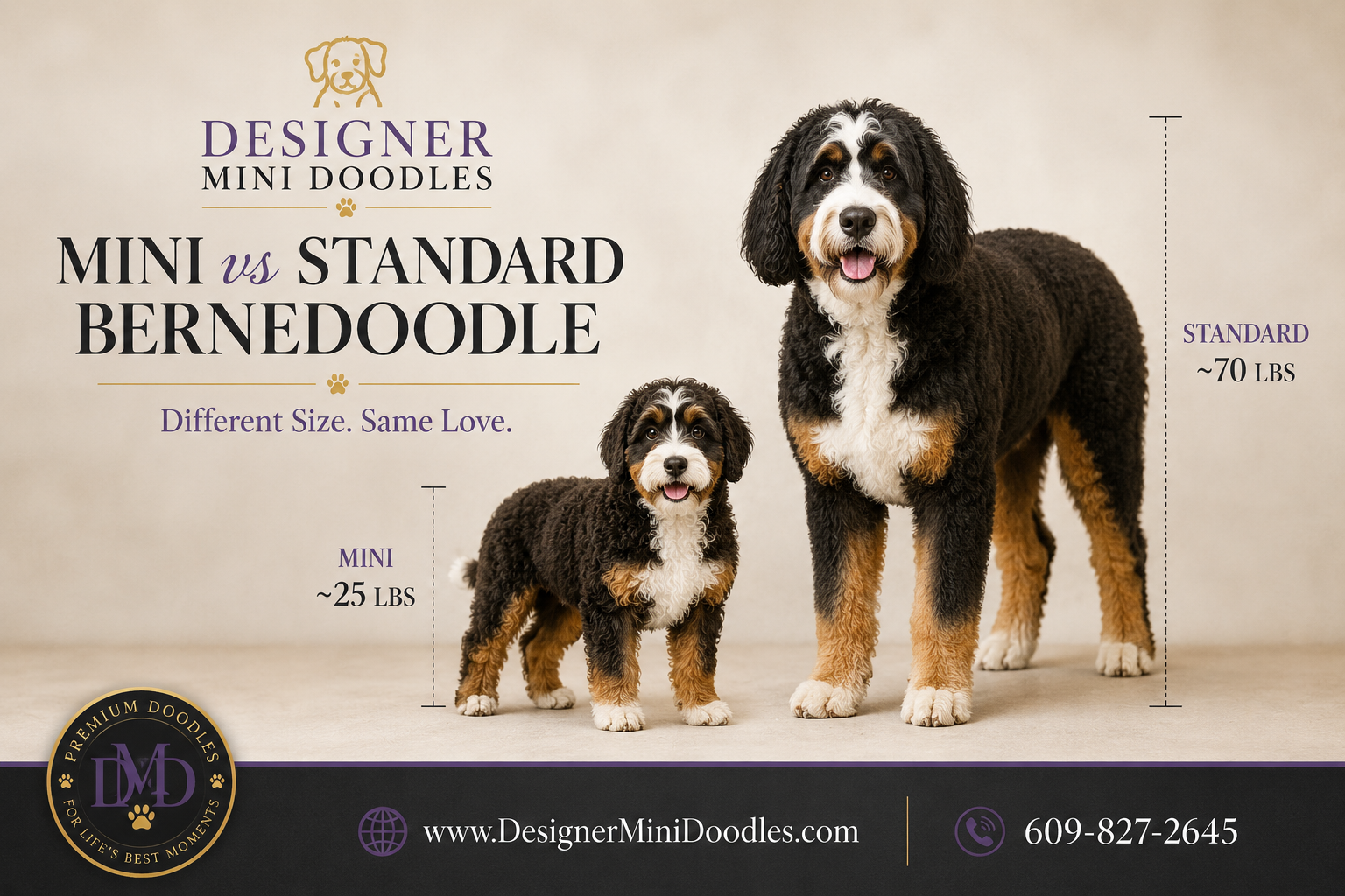 Mini Bernedoodle vs Standard Bernedoodle: Key Differences