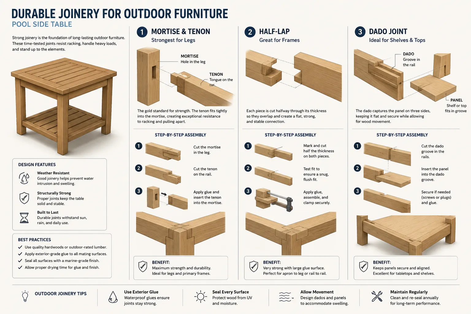Example Poolside Table Designs