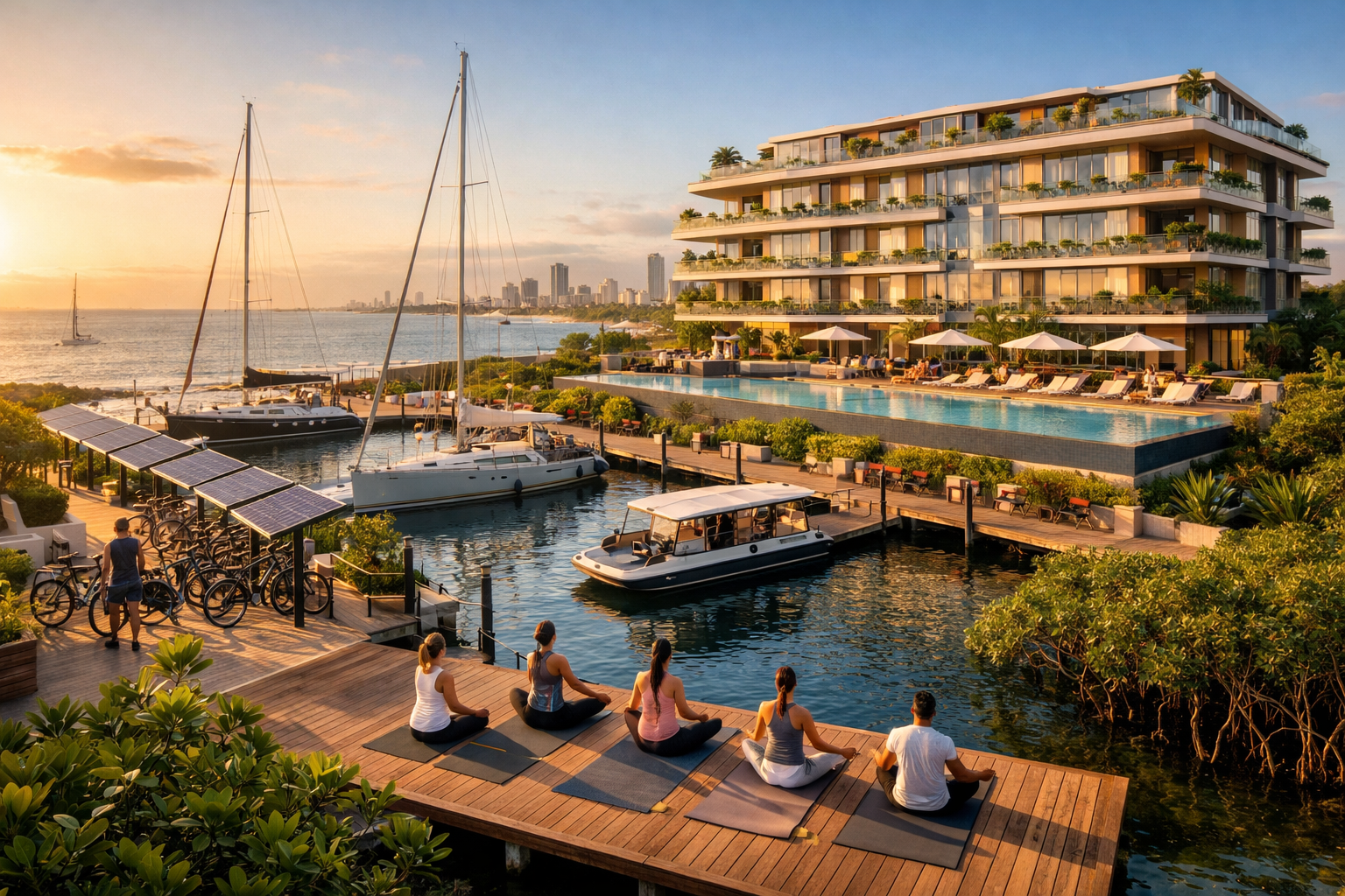 Detailed () image showcasing luxury waterfront residential development in Recife with wellness integration and sustainable