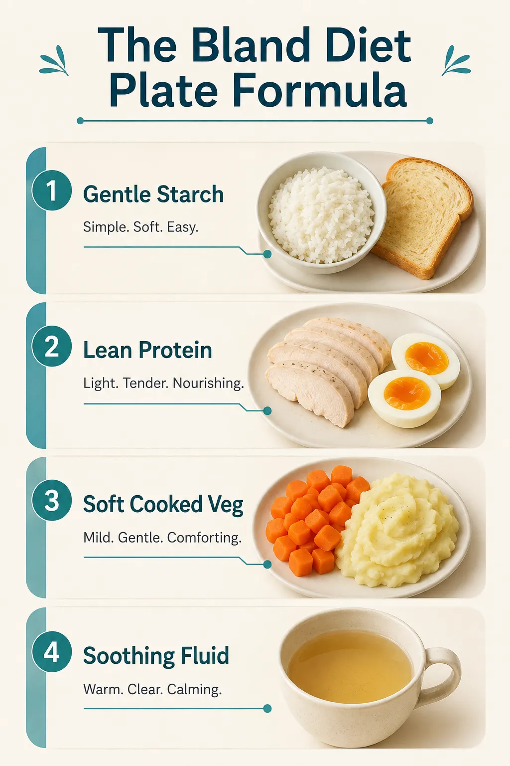 The Bland Diet Plate Formula infographic