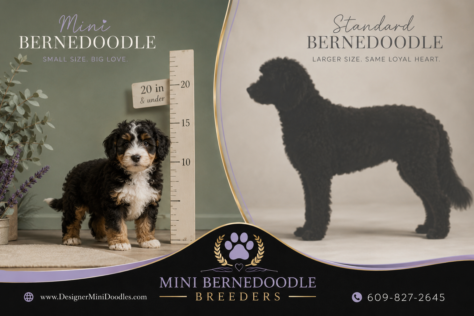 Mini Bernedoodle vs Standard Bernedoodle: Size Difference