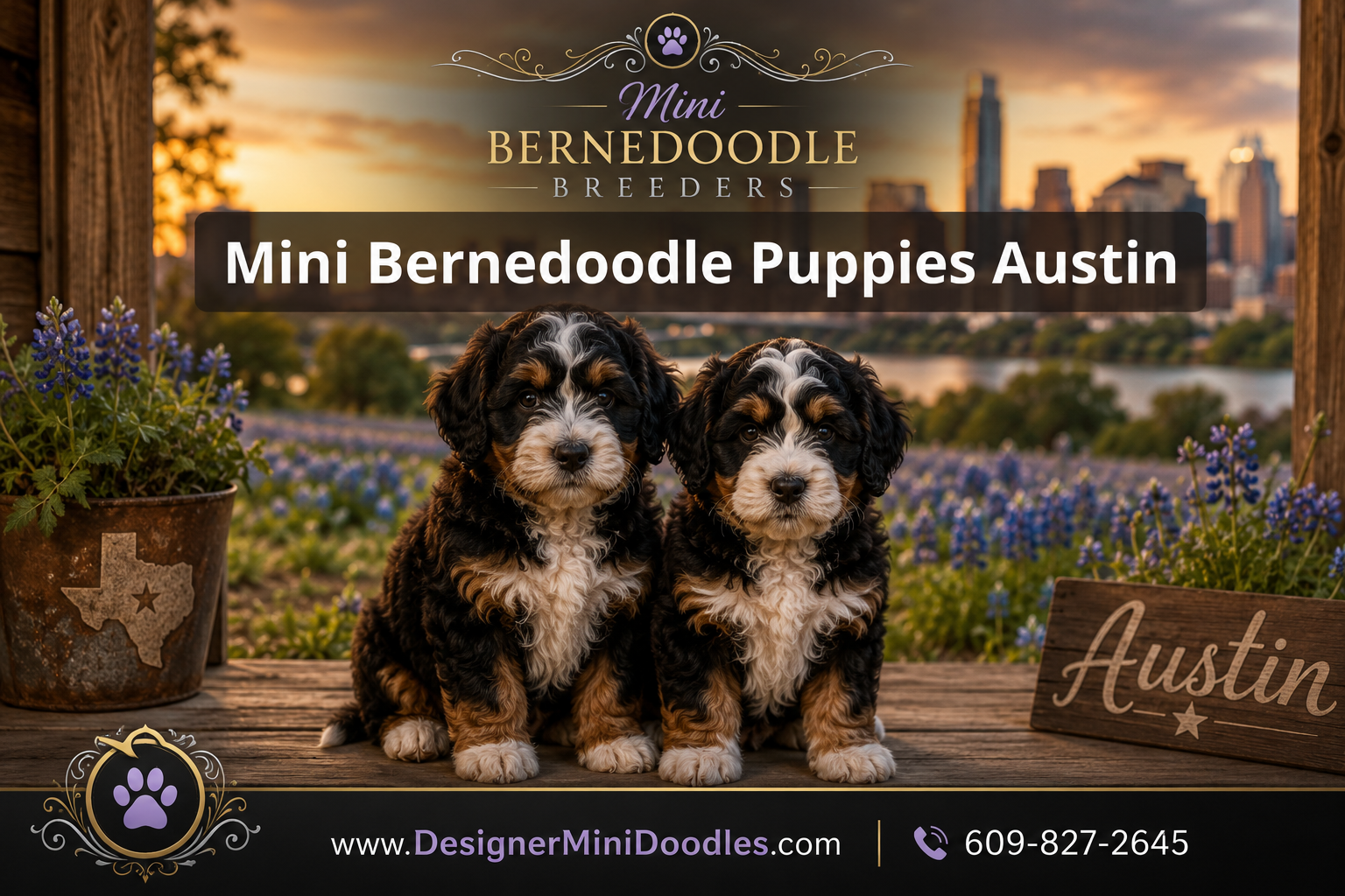min bernedoodle puppies Austin