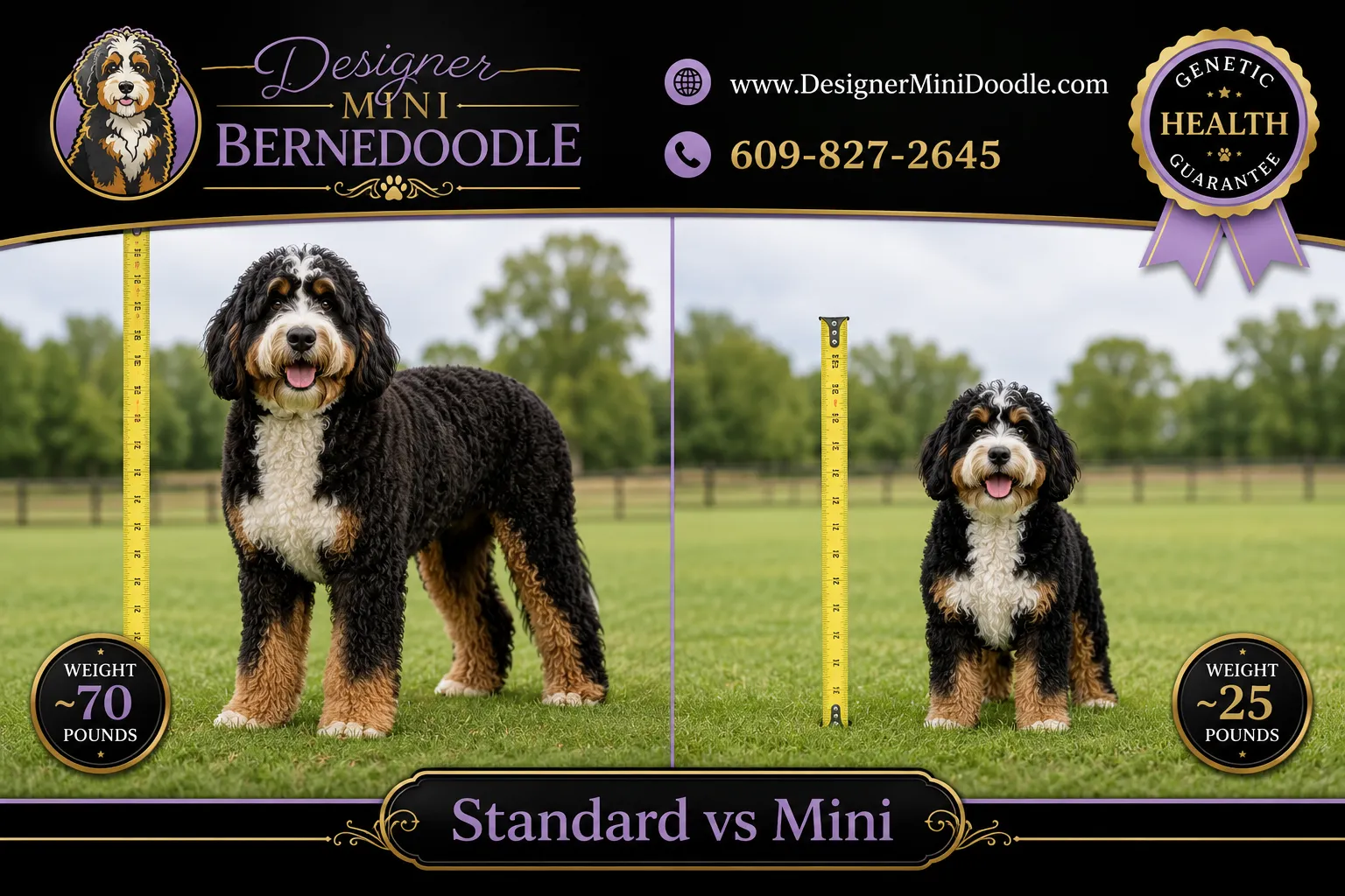 Mini Bernedoodle vs Standard Bernedoodle: Size Difference