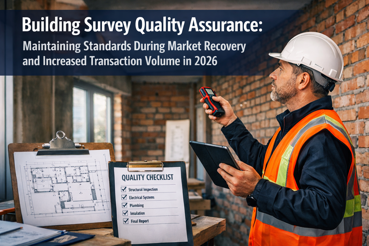 Professional () hero image featuring 'Building Survey Quality Assurance: Maintaining Standards During Market Recovery and