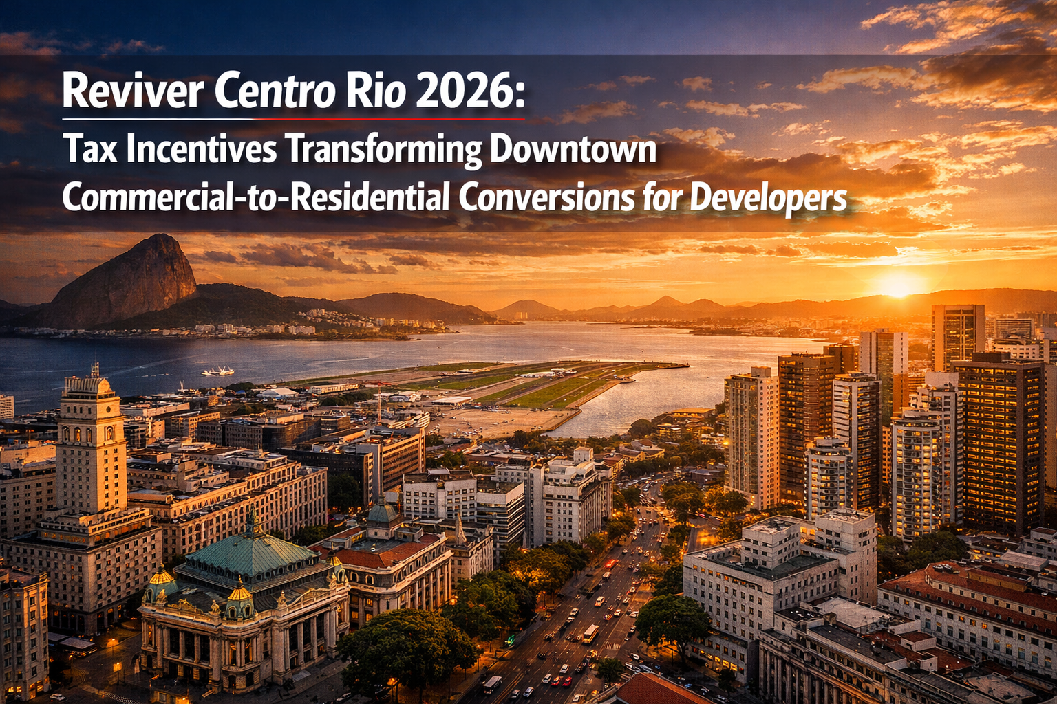 Professional () hero image with 'Reviver Centro Rio 2026: Tax Incentives Transforming Downtown Commercial-to-Residential