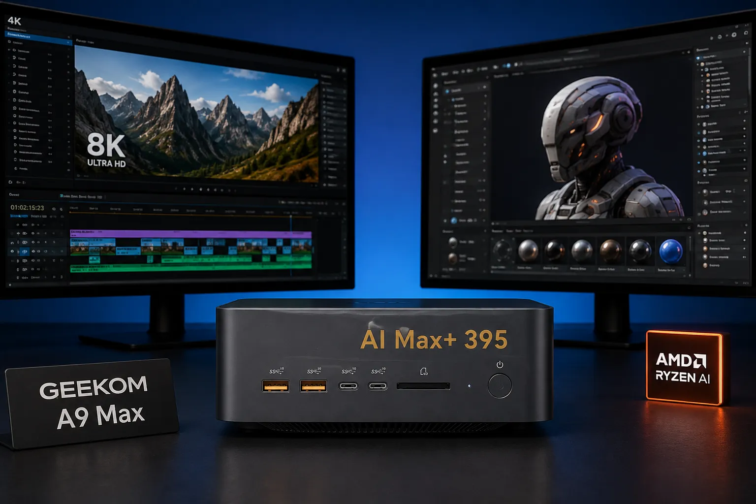 2. GEEKOM A9 Max Top AI Productivity Mini PC
