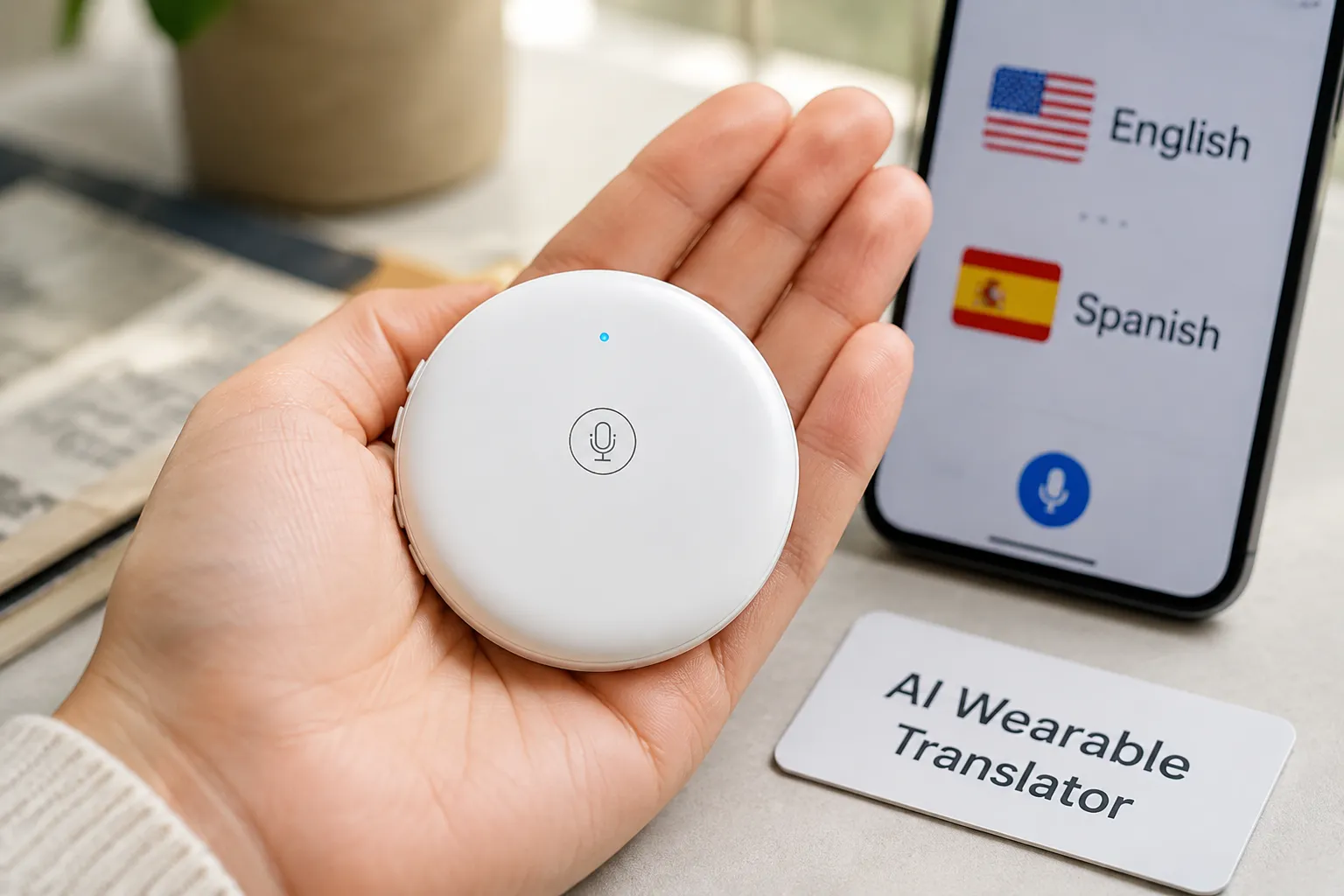 3. AI Wearable Translator, English/Spanish Voice Translation Device