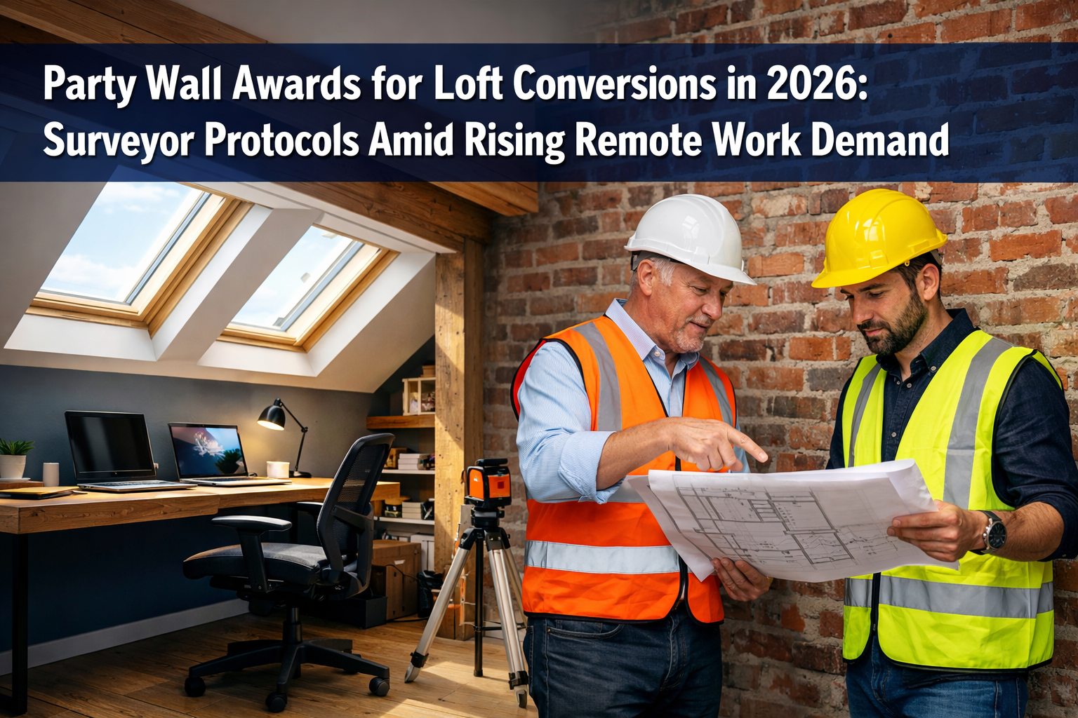 Professional () hero image featuring 'Party Wall Awards for Loft Conversions in 2026: Surveyor Protocols Amid Rising Remote