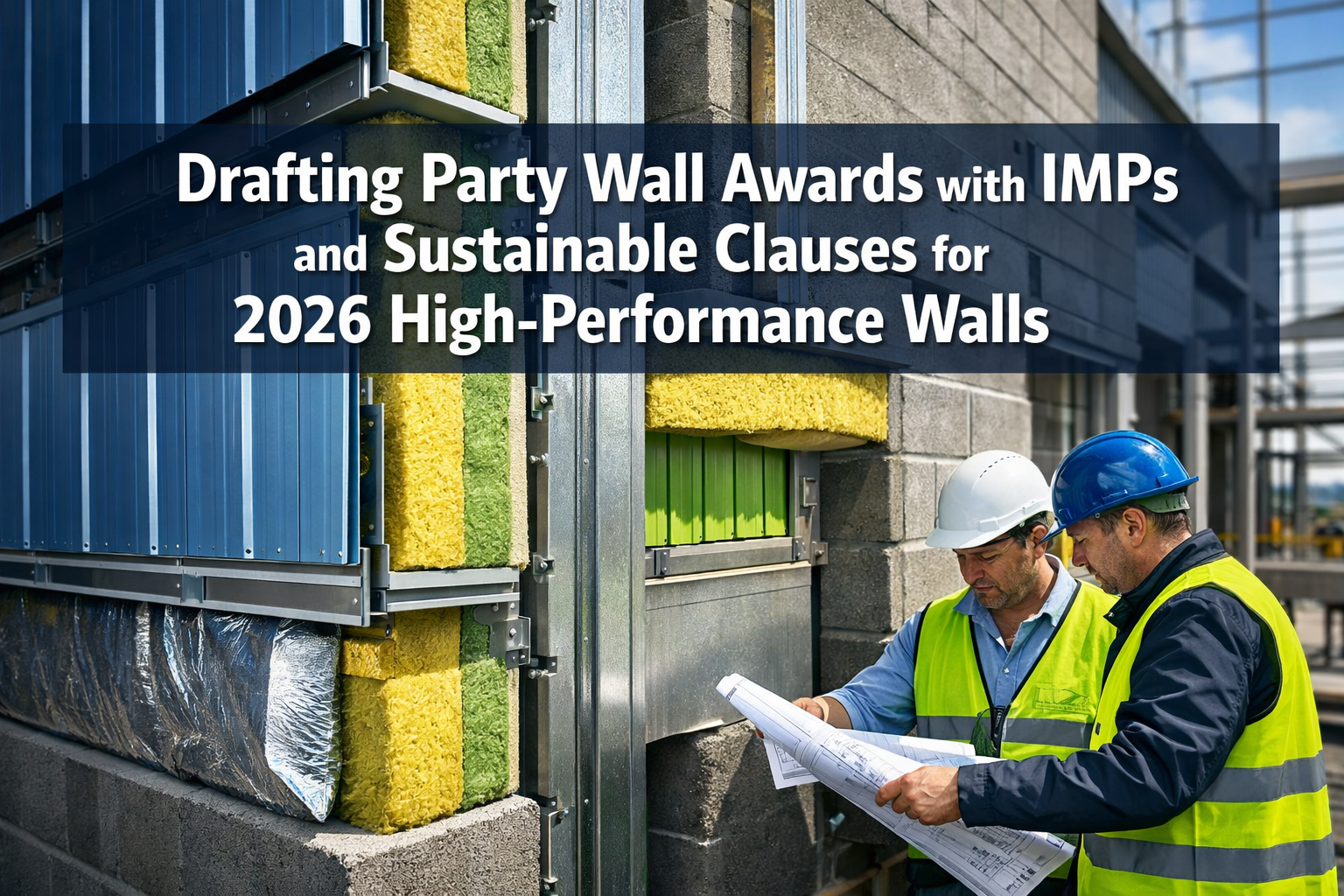 Professional () hero image featuring 'Drafting Party Wall Awards with IMPs and Sustainable Clauses for 2026 High-Performance