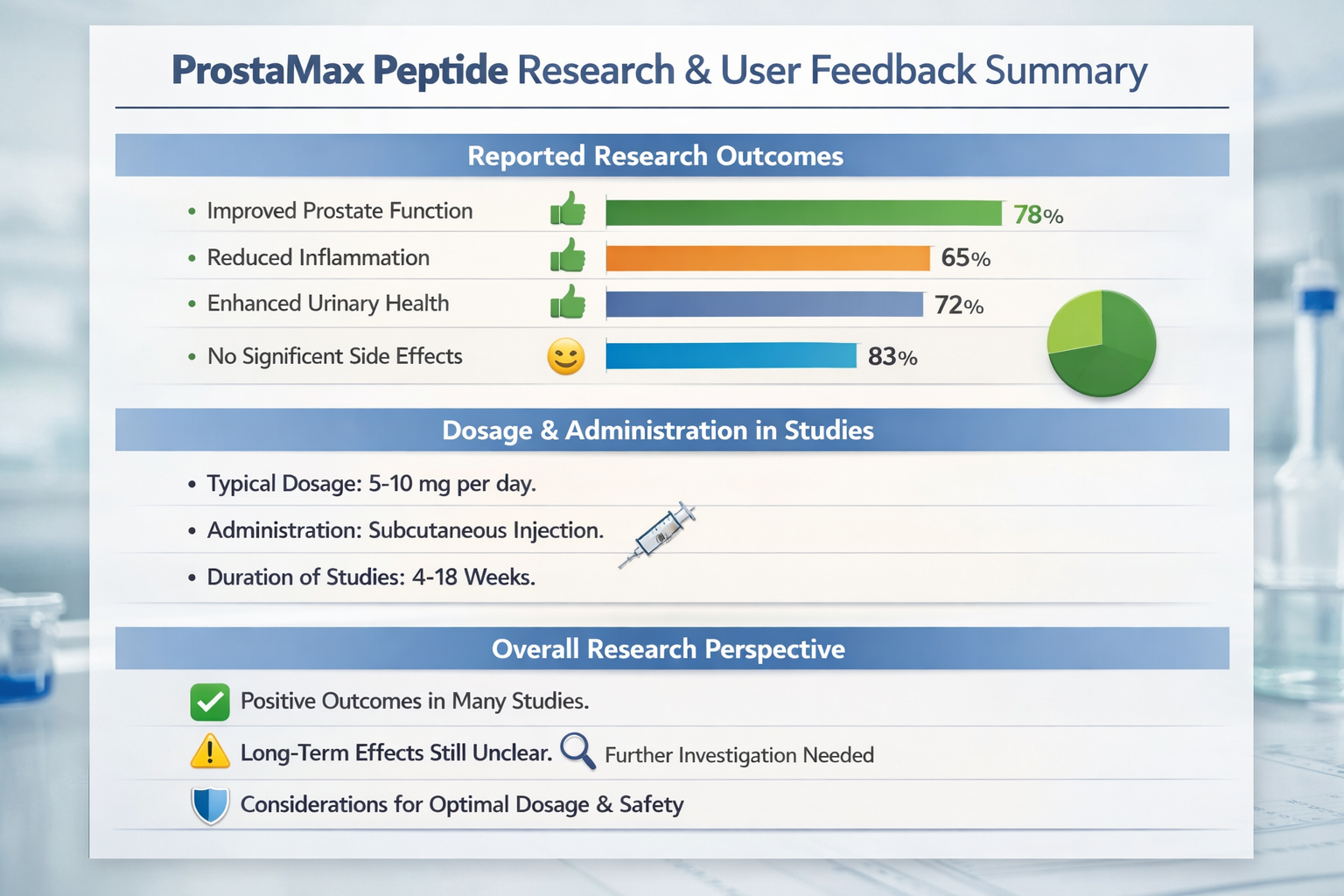 A comparative table or chart visually representing data from various prostamax peptide research studies and user feedback summaries, focusin