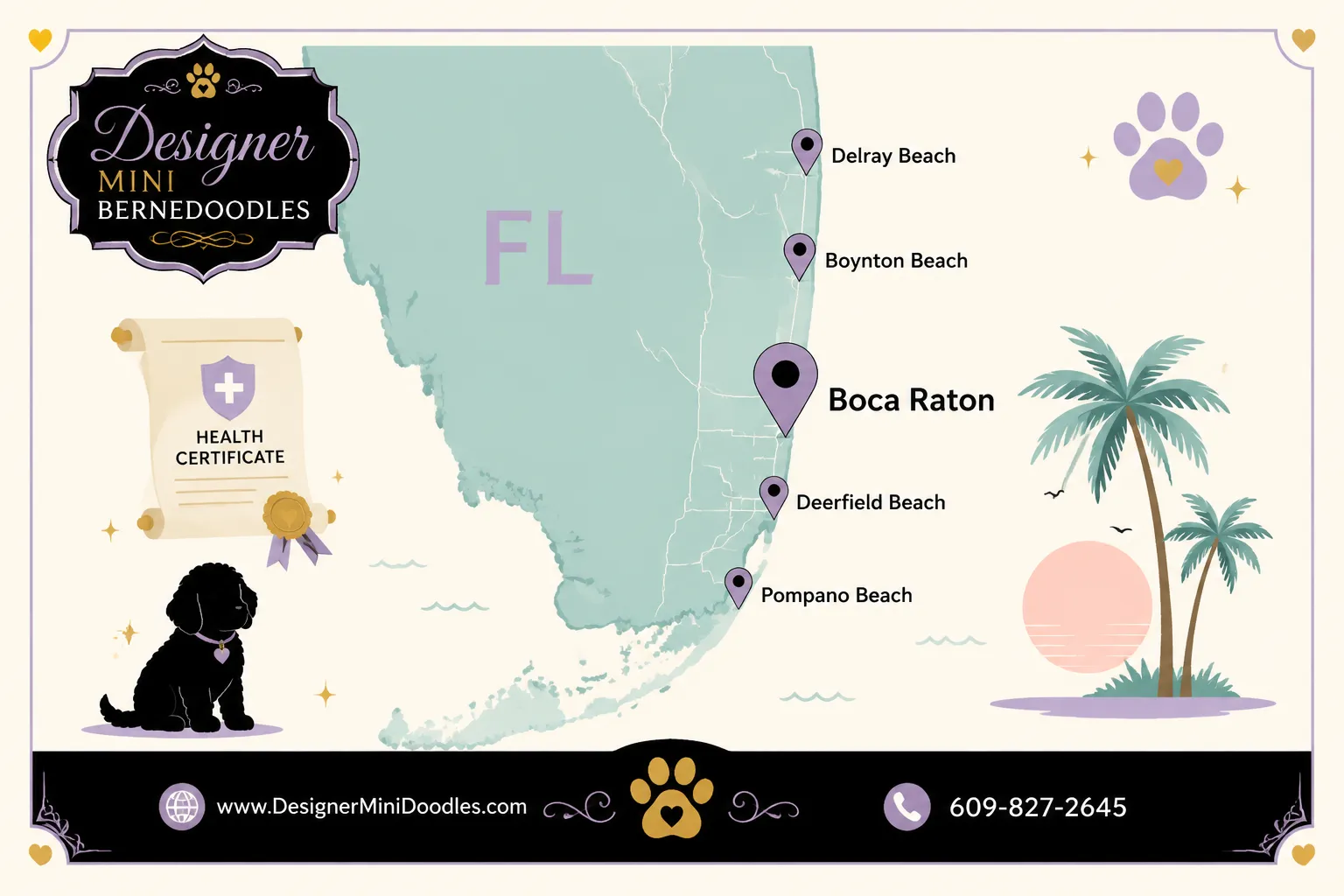 Mini bernedoodle breeders near Boca Raton, Florida