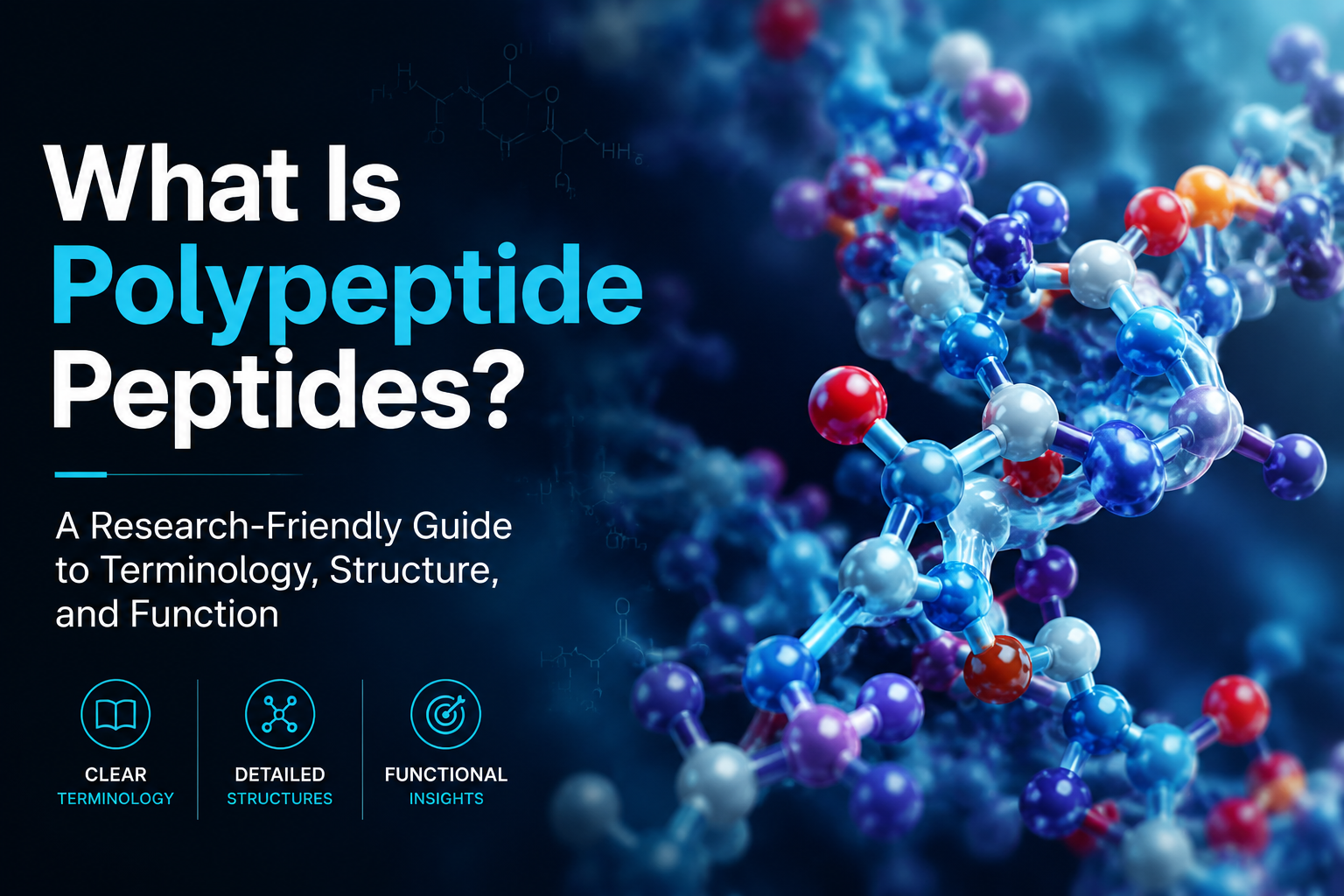 Professional landscape hero image () with : "What Is Polypeptide Peptides? A Research-Friendly Guide to Terminology,