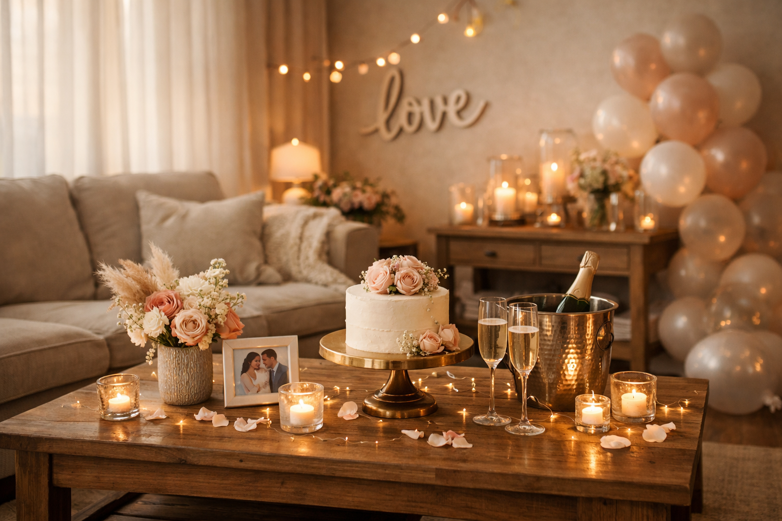 Crafting Unforgettable Moments section photographic composition showcasing an elegantly styled Gurgaon Airbnb living space