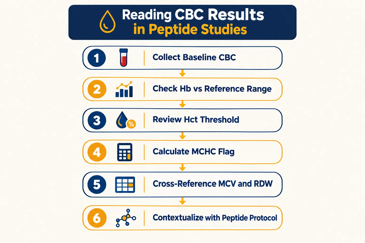 A Practical Workflow for Reading CBC Results in Peptide Studies
