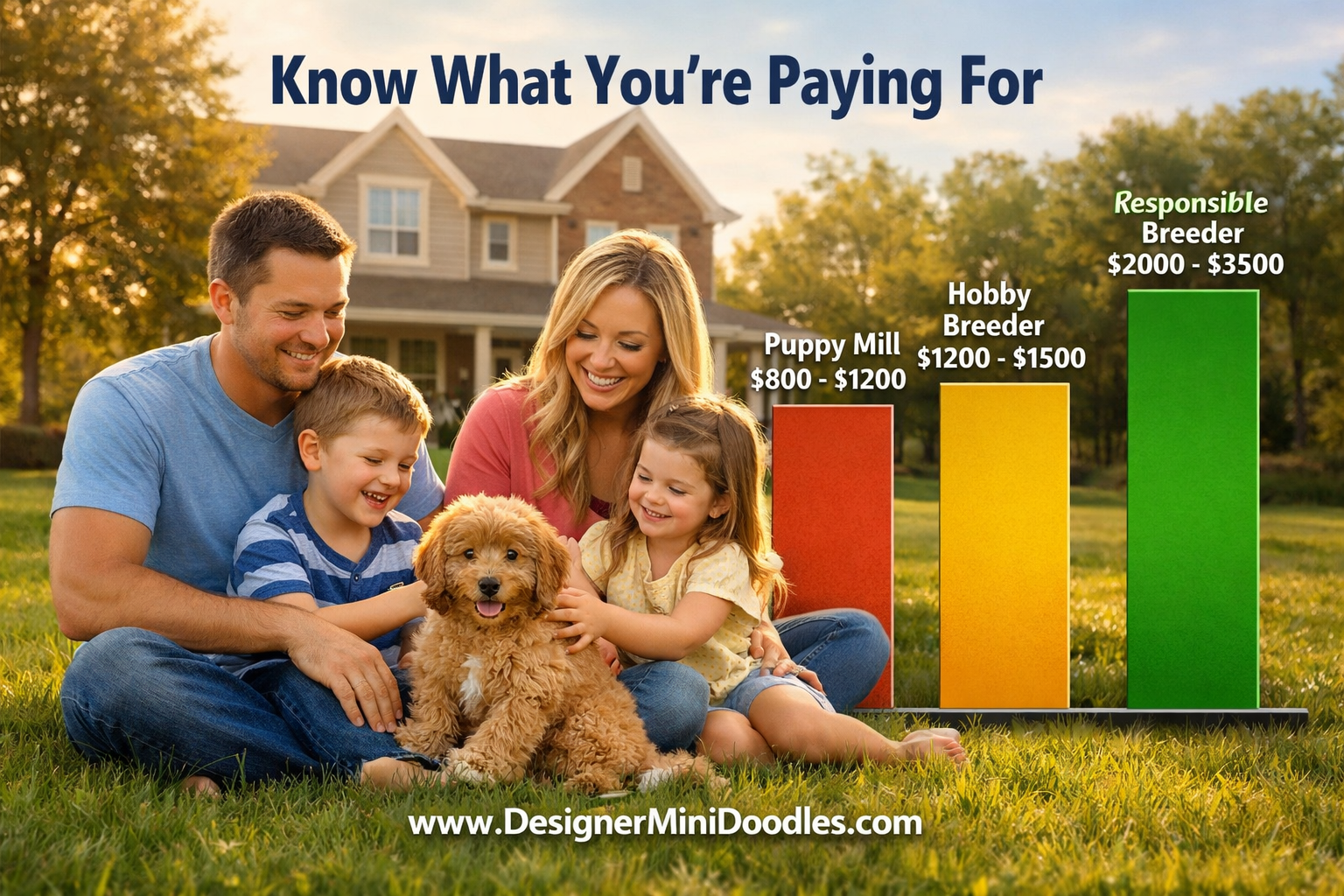 () editorial image depicting a happy Memphis family with two young children sitting on a green lawn playing with a fluffy