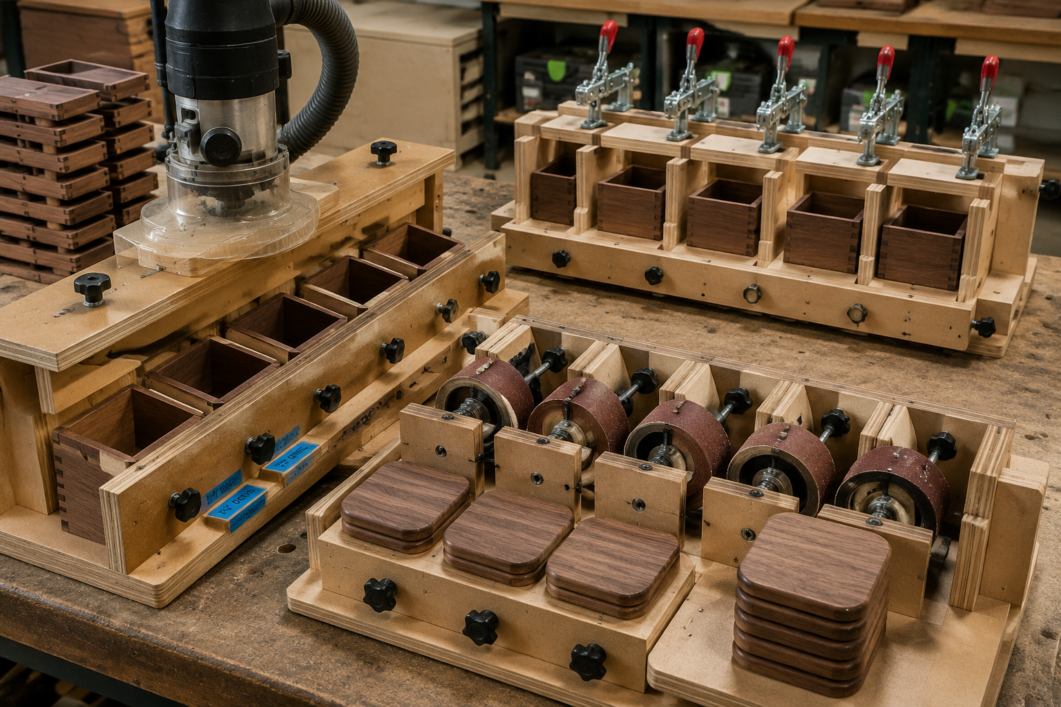 Jig Systems for Batch Building Coasters, Holders, and Organizers