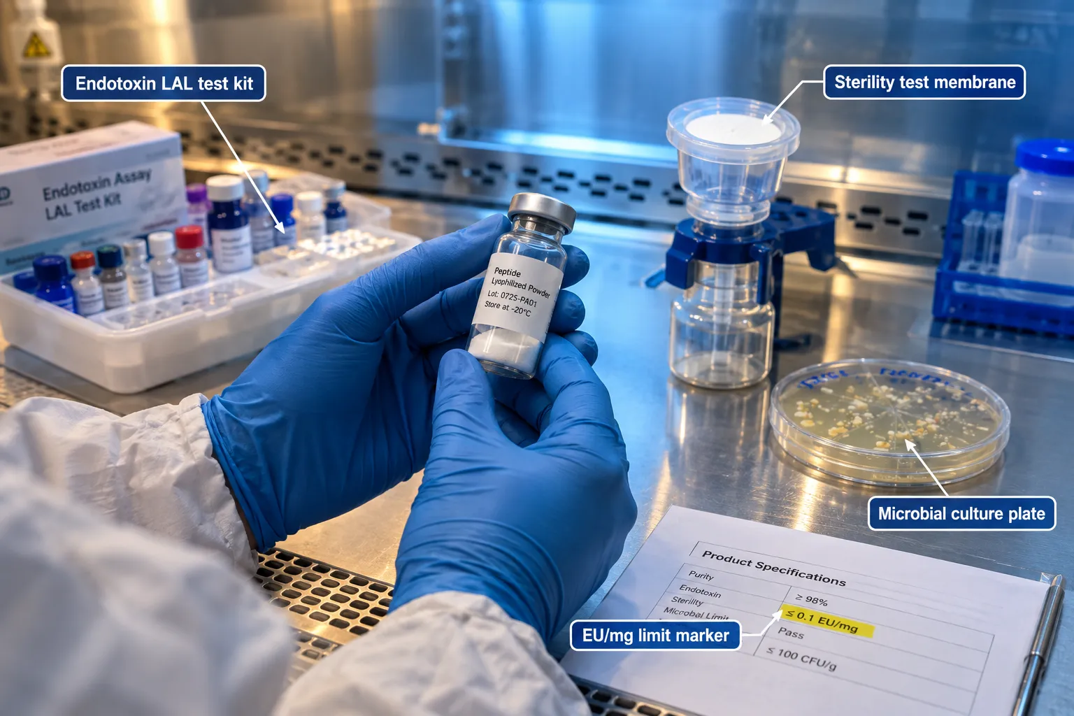 Endotoxin Testing and Sterility Data in Research Peptide Quality Control