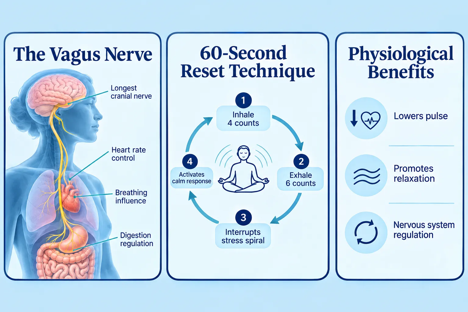 The 60-Second Vagus Nerve Reset for Stress 3 How does the 60-second vagus nerve reset actually work?