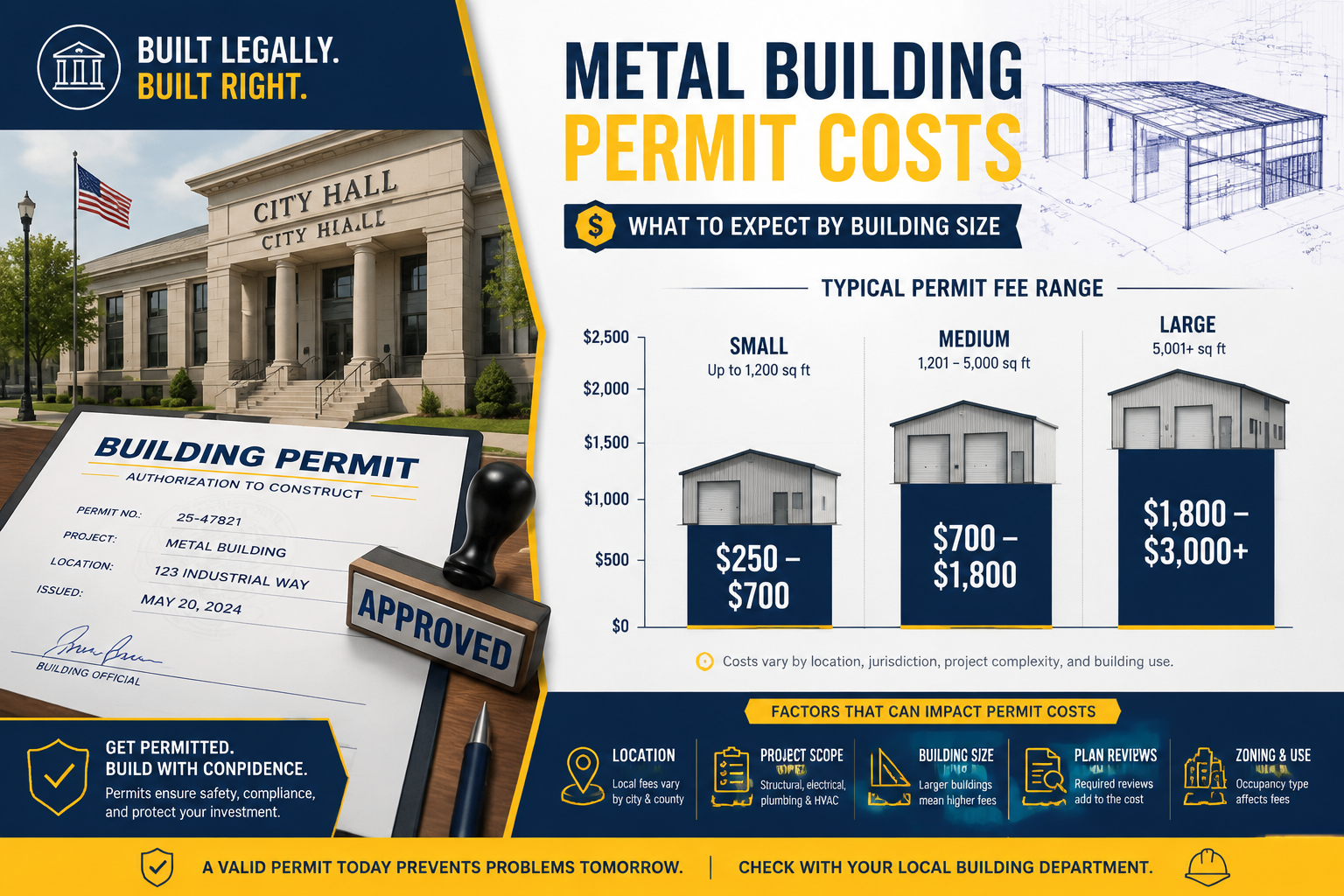 Detailed () informational infographic-style illustration showing a split-scene: on the left, a city hall building with an