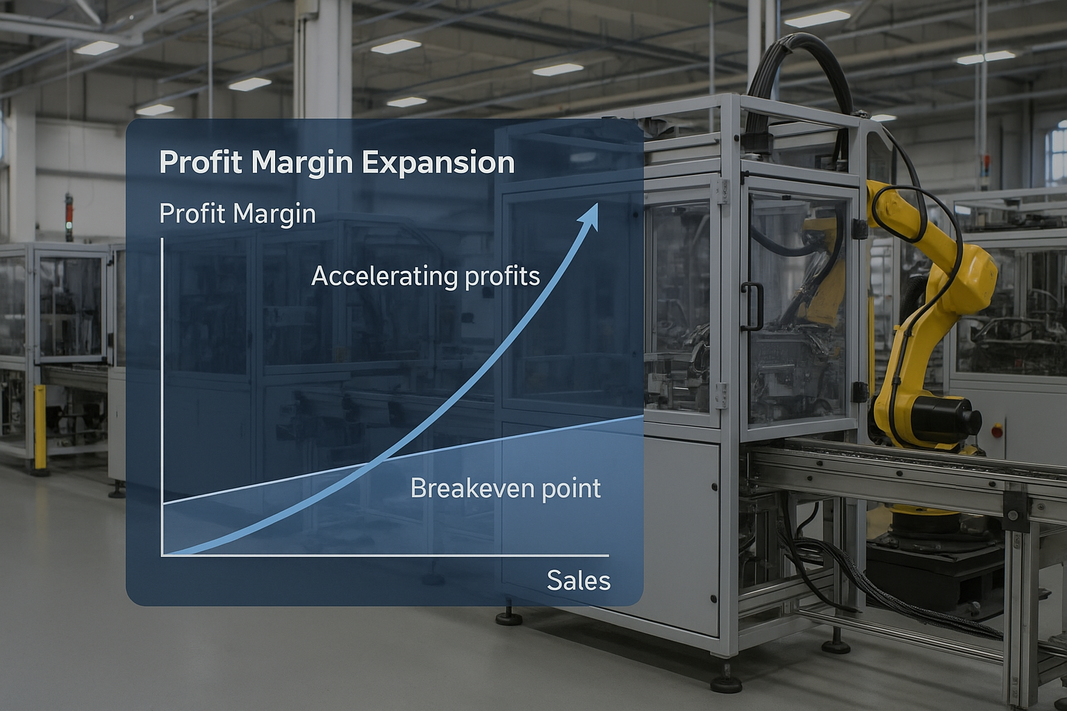 Professional landscape business photograph (1536x1024) depicting manufacturing facility or technology company workspace representing high op
