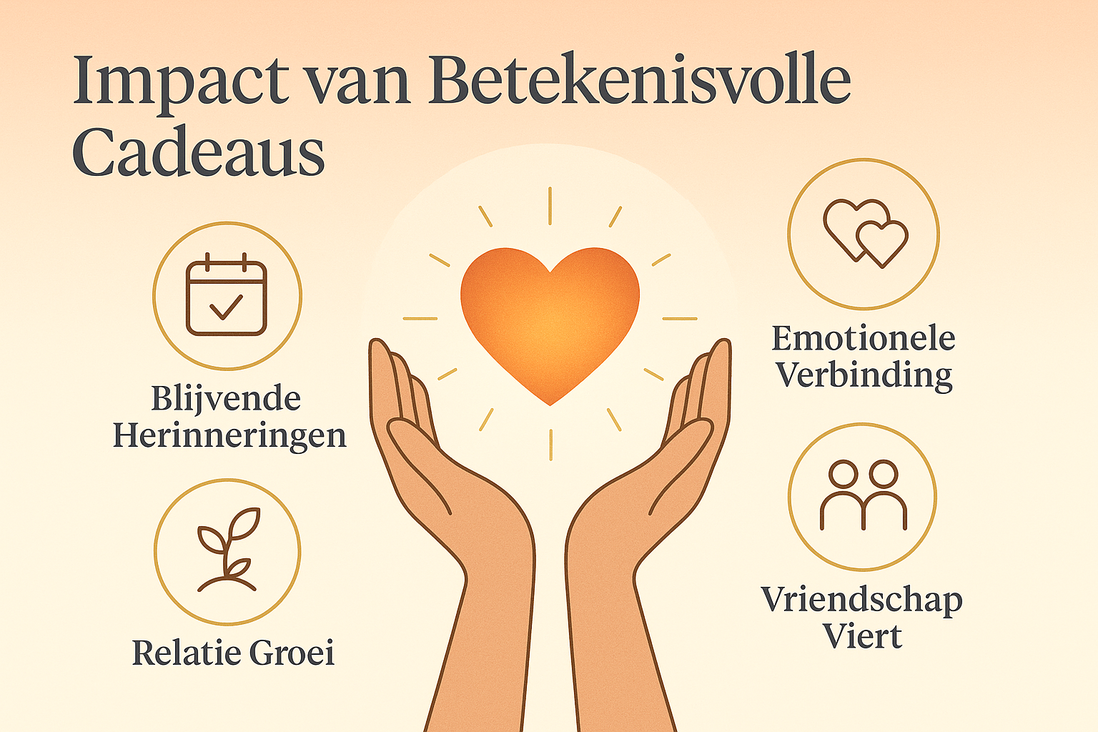 Professional landscape infographic (1536x1024) for section "Waarom Een Origineel Cadeau Bruiloft Vrienden Meer Betekent". Type: Concept Illu