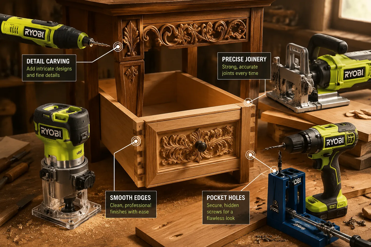 Specialized Ryobi Tools for Intricate Work