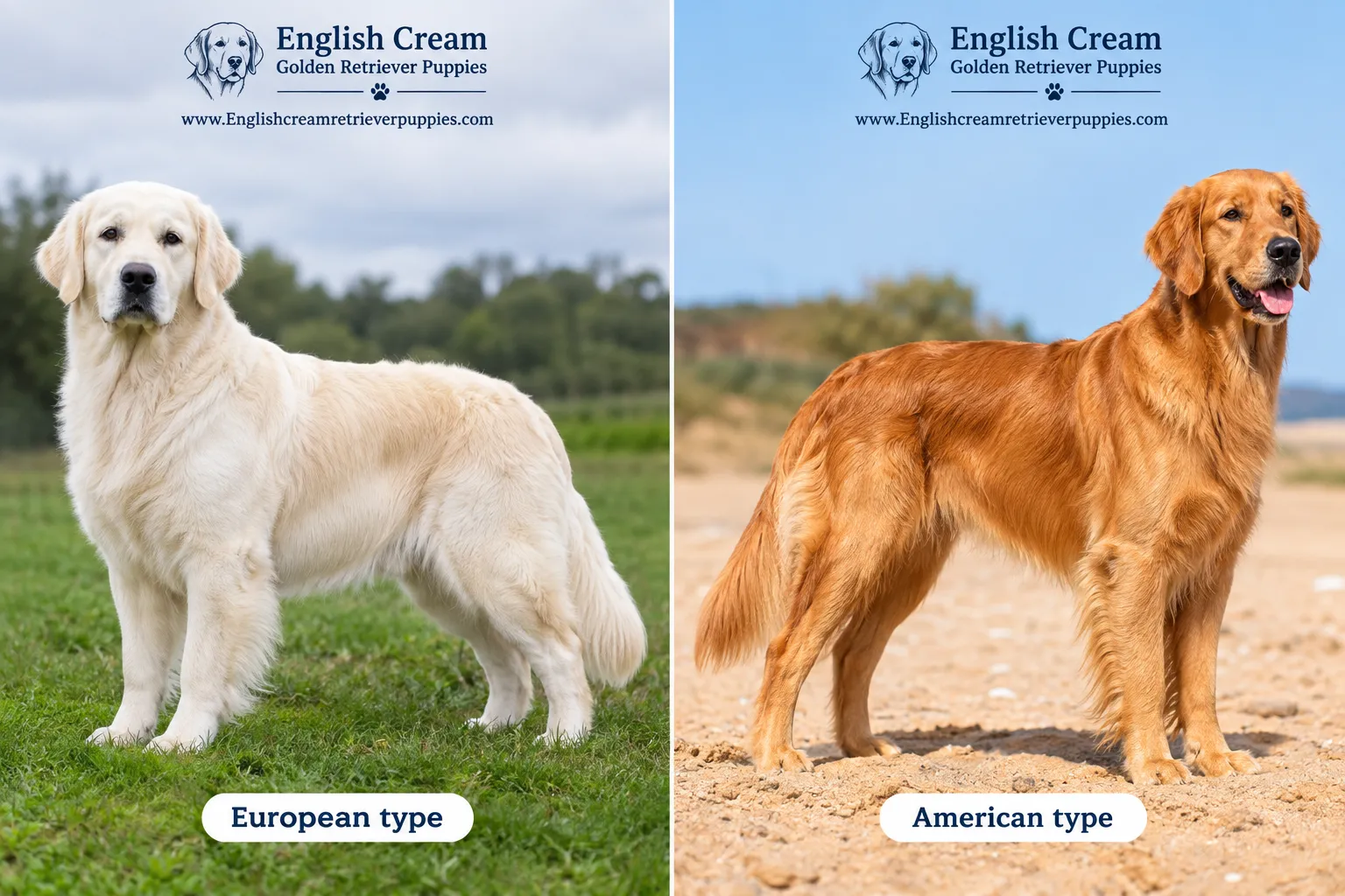 English Cream Retriever vs Golden Retriever: What Are the Differences?