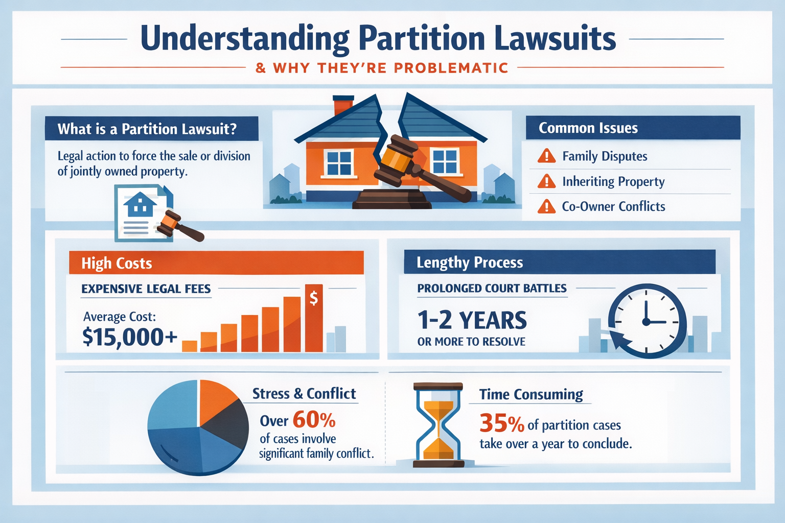 Professional infographic for article "Partition Lawsuit Alternatives: Faster, Cheaper Solutions", section: "Understanding Partition Lawsuits