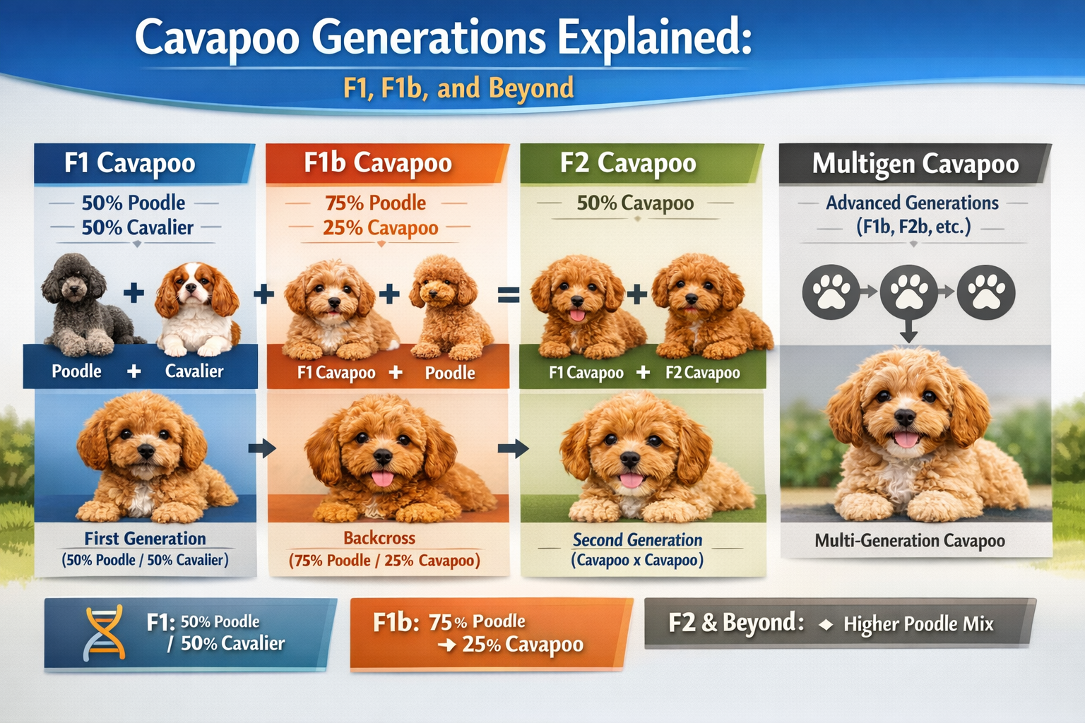 Professional landscape infographic (1536x1024) for article "Cavapoos for Sale Florida: Your Complete 2025 Guide to Finding the Perfect Compa