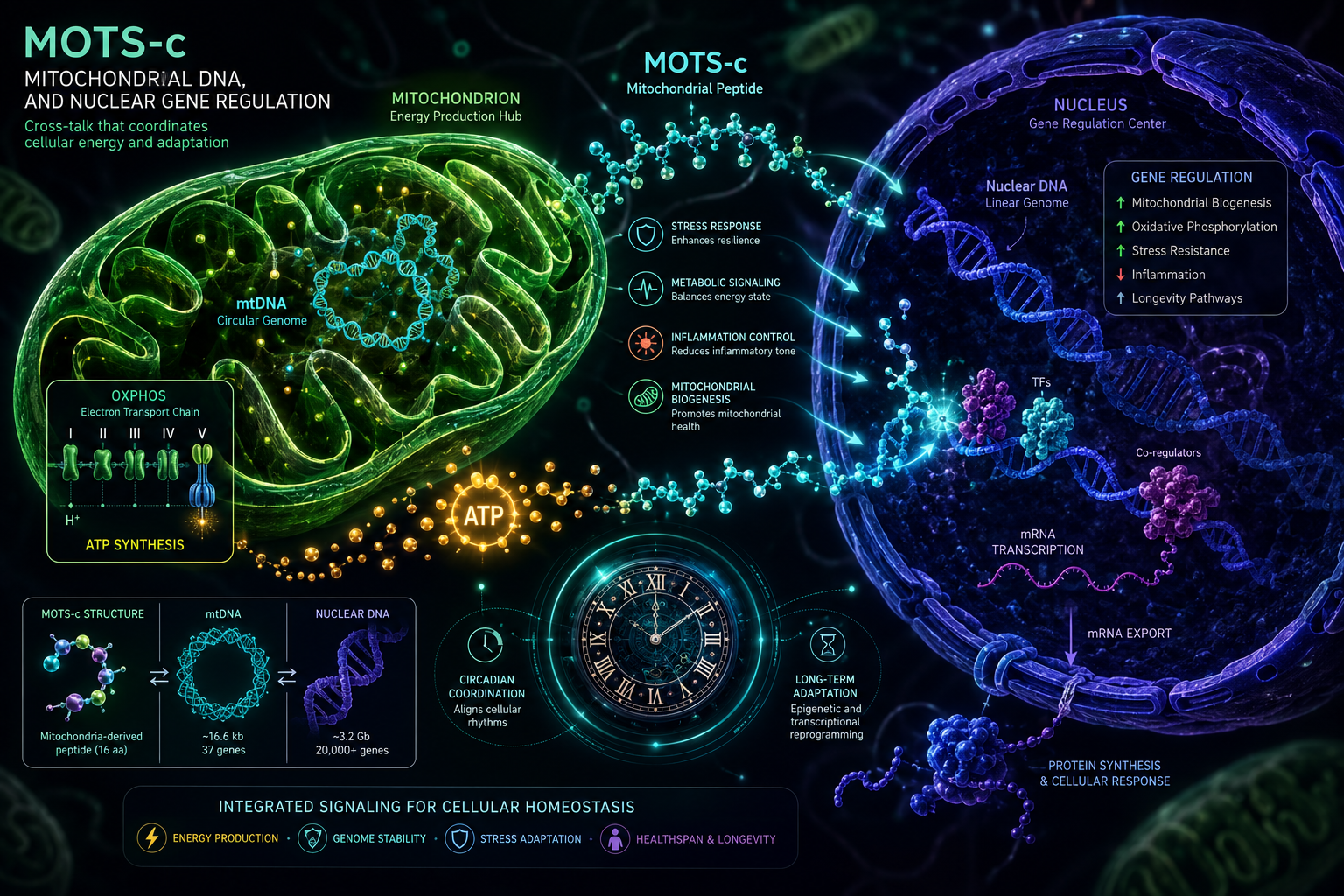 MOTS-c, Mitochondrial DNA, and Nuclear Gene Regulation
