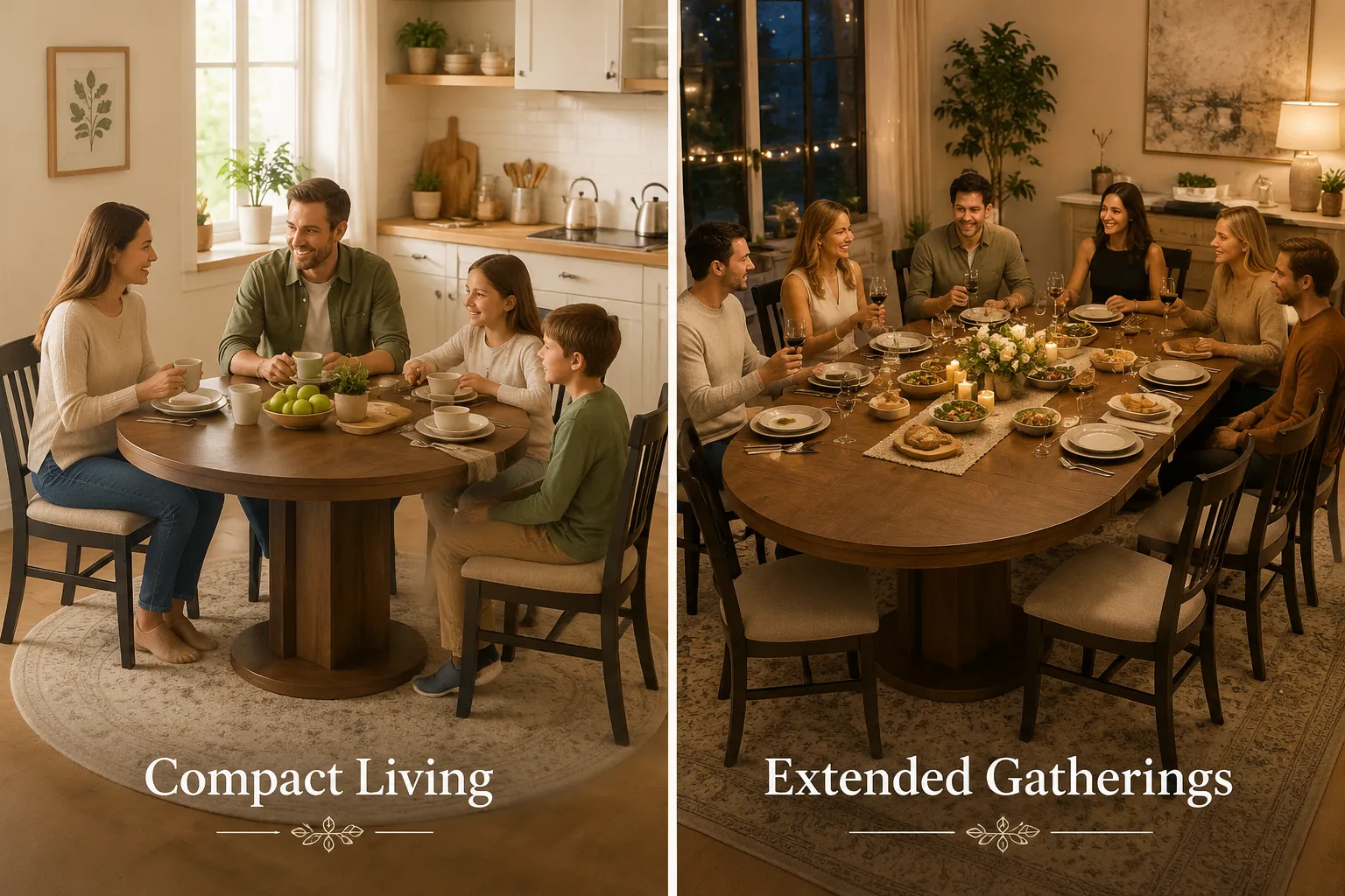Design Elements for Extendable and Modifiable Round Dining Room Tables
