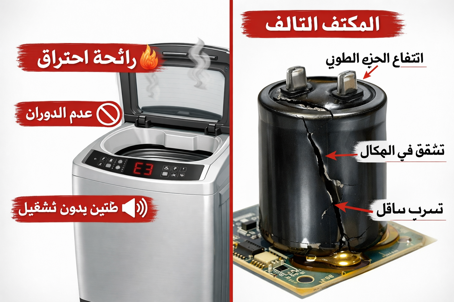 () detailed infographic-style illustration showing a split-view: left side displays a top-load automatic washing machine
