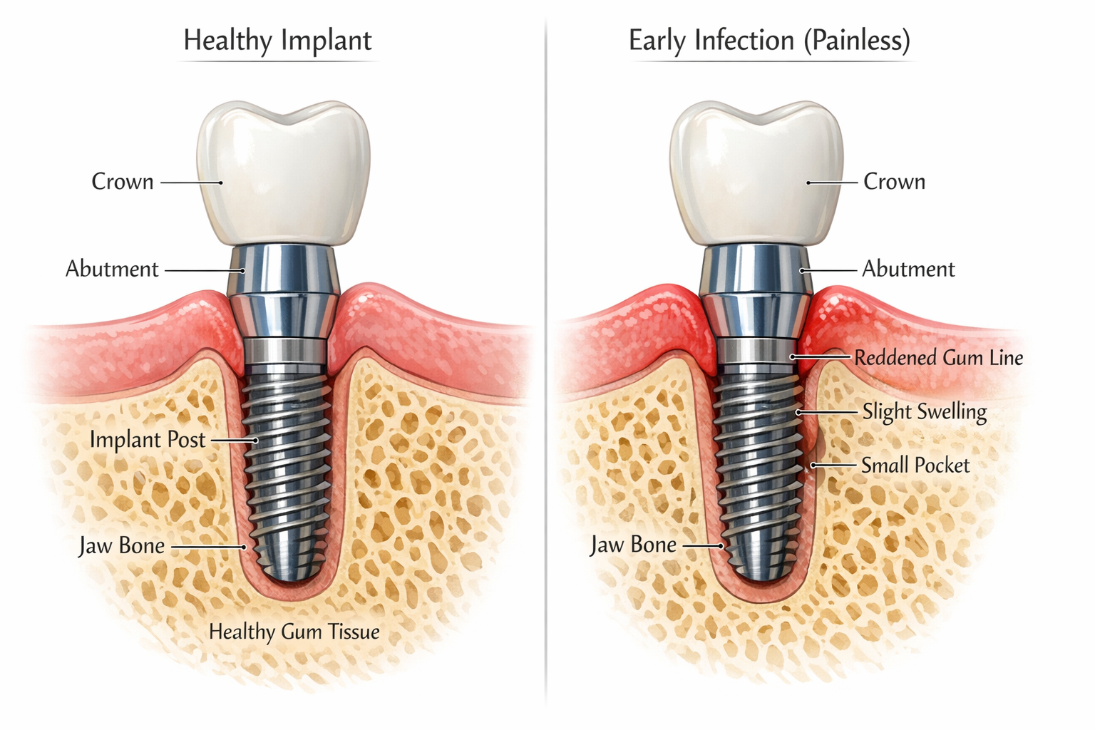 Dental Implant Infection Without Pain