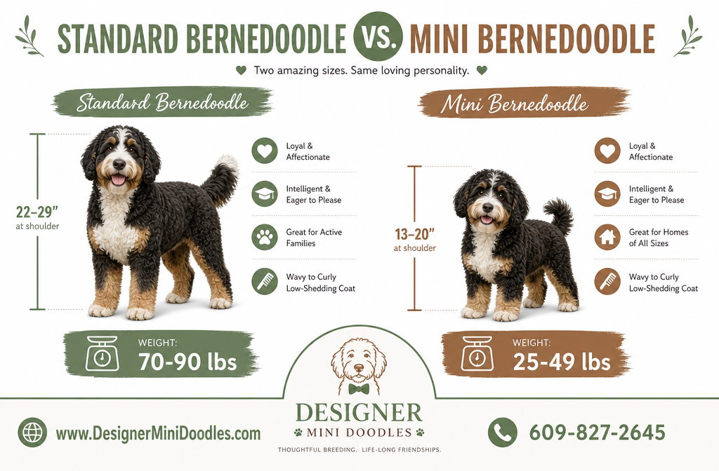 Mini Bernedoodle vs Standard Bernedoodle: Key Differences