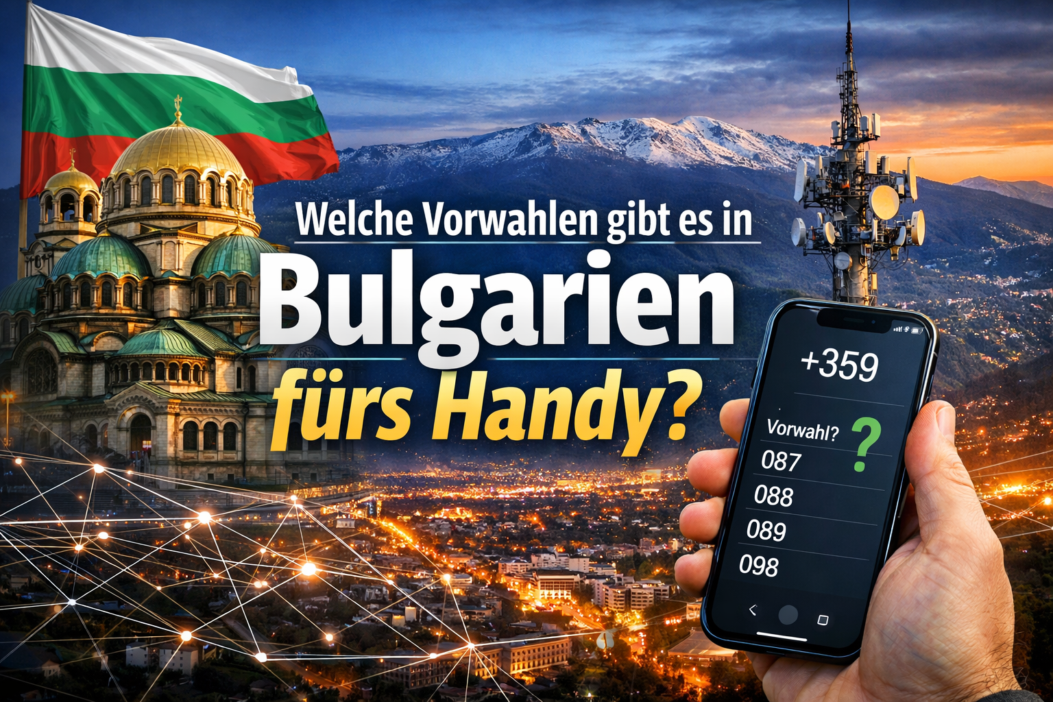 Professional landscape hero image (). Modern design, , , aesthetic. Background imagery relevant to: Welche Vorwahlen gibt es