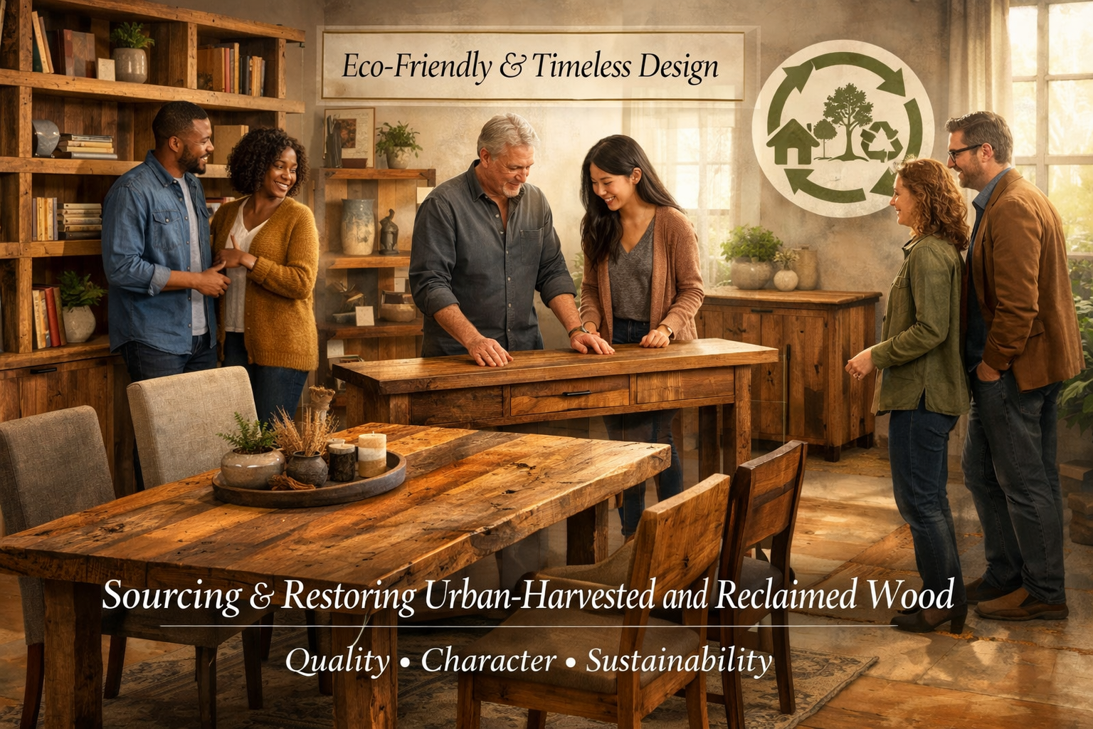 A detailed landscape format (1536x1024) image for the 'Marketing the Story: Sustainability and Unique Appeal' section. The image shows a bea