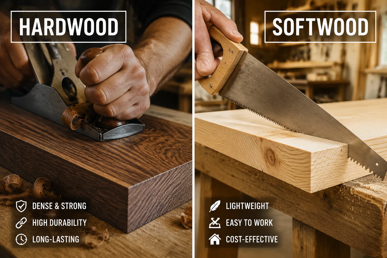 Demystifying Wood Species: Hardwoods vs. Softwoods, Workability, and Best Uses for DIY Projects