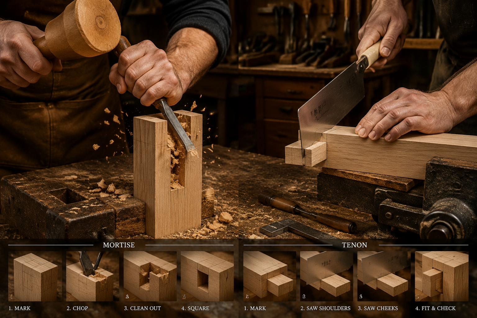 Mastering the Mortise and Tenon Joint: Step-by-Step with Chisels and Saws