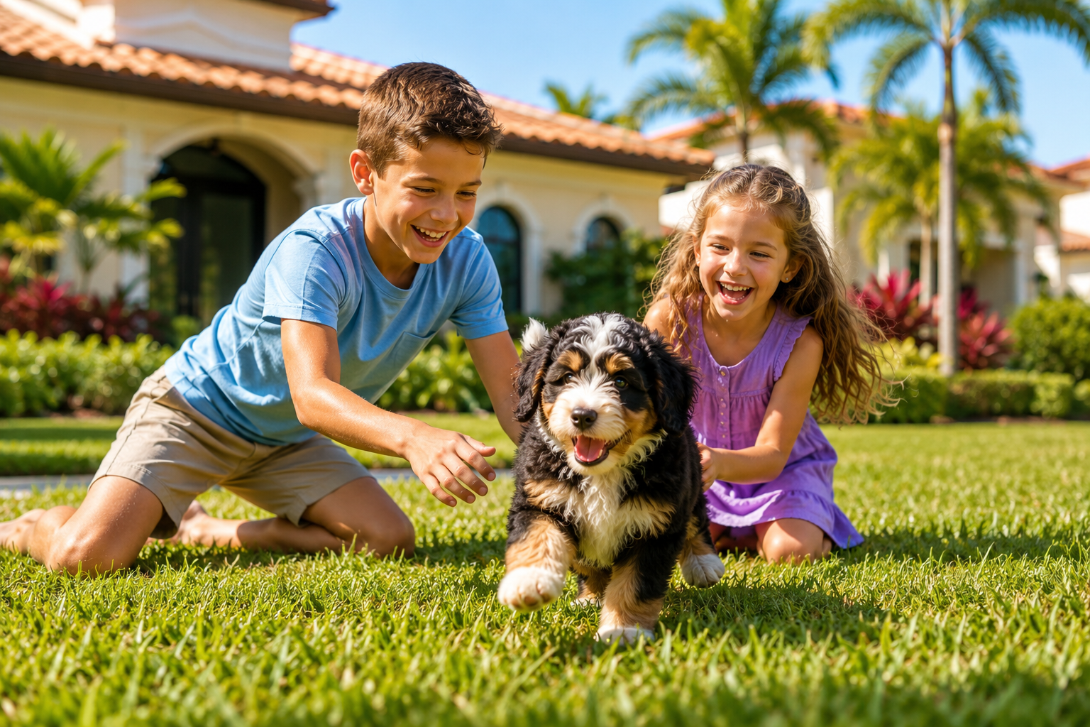 Are Mini Bernedoodles Good With Kids and Other Pets?