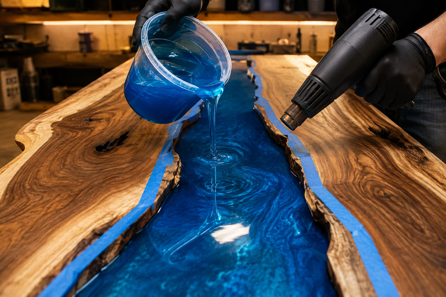 Mixing and Pouring Epoxy
