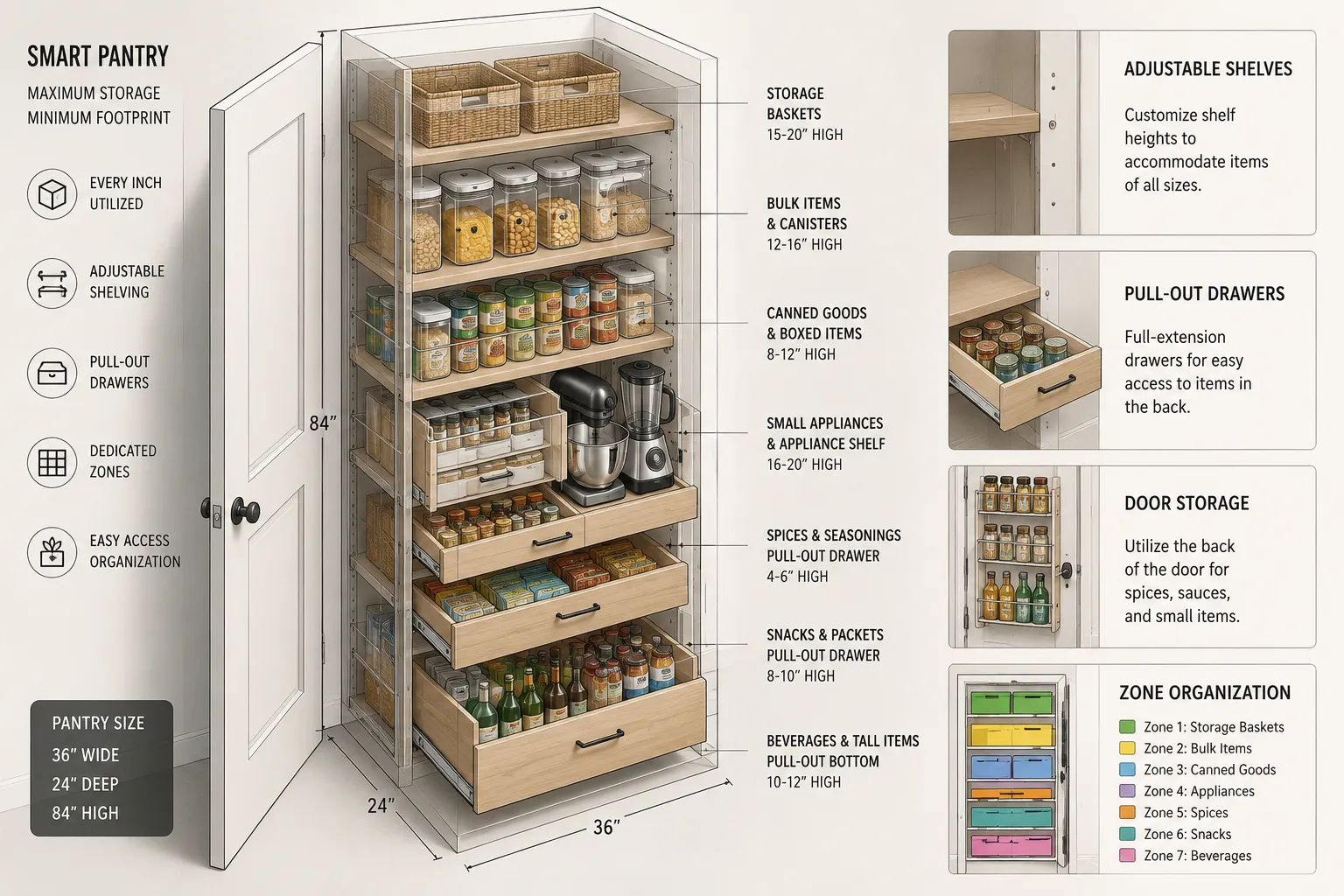 Efficient Built-In Pantry Storage Solutions for Small Kitchens