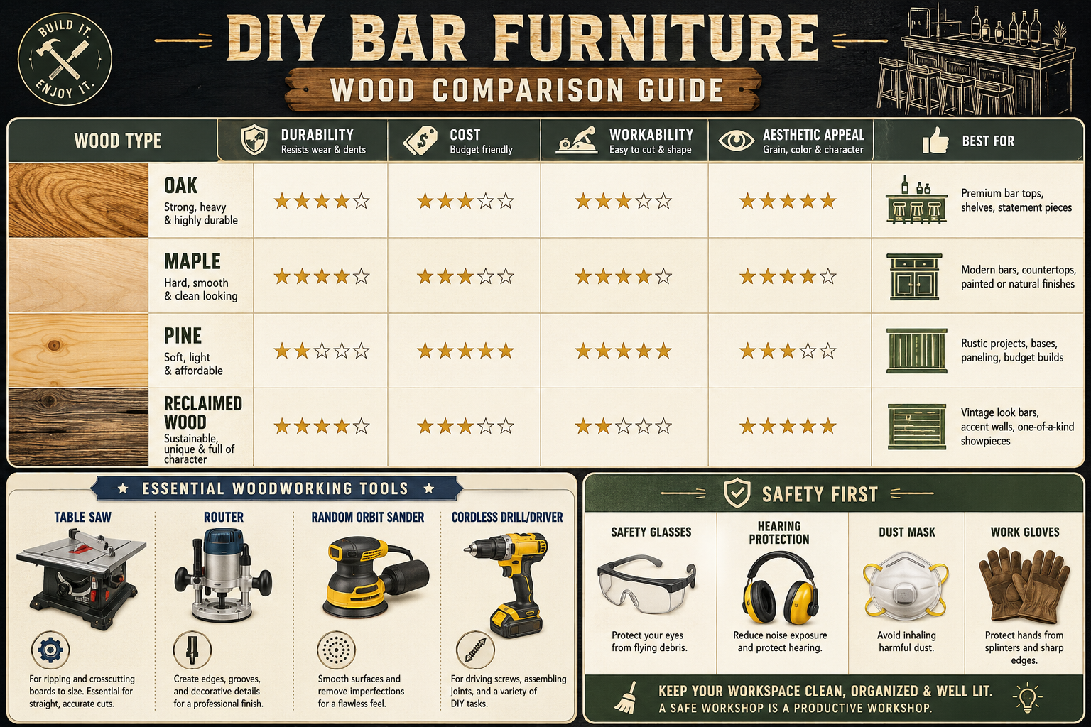 Building the Components: Counters, Cabinets, and Stools