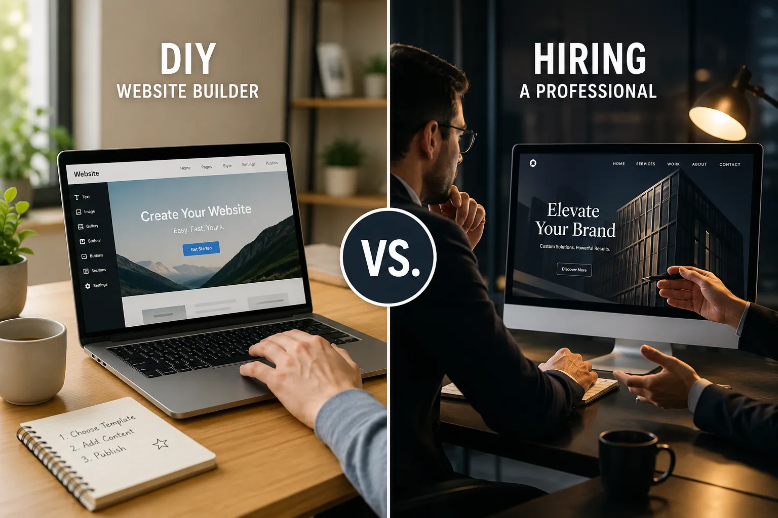 What's the Difference Between DIY Website Builders and Hiring a Professional?