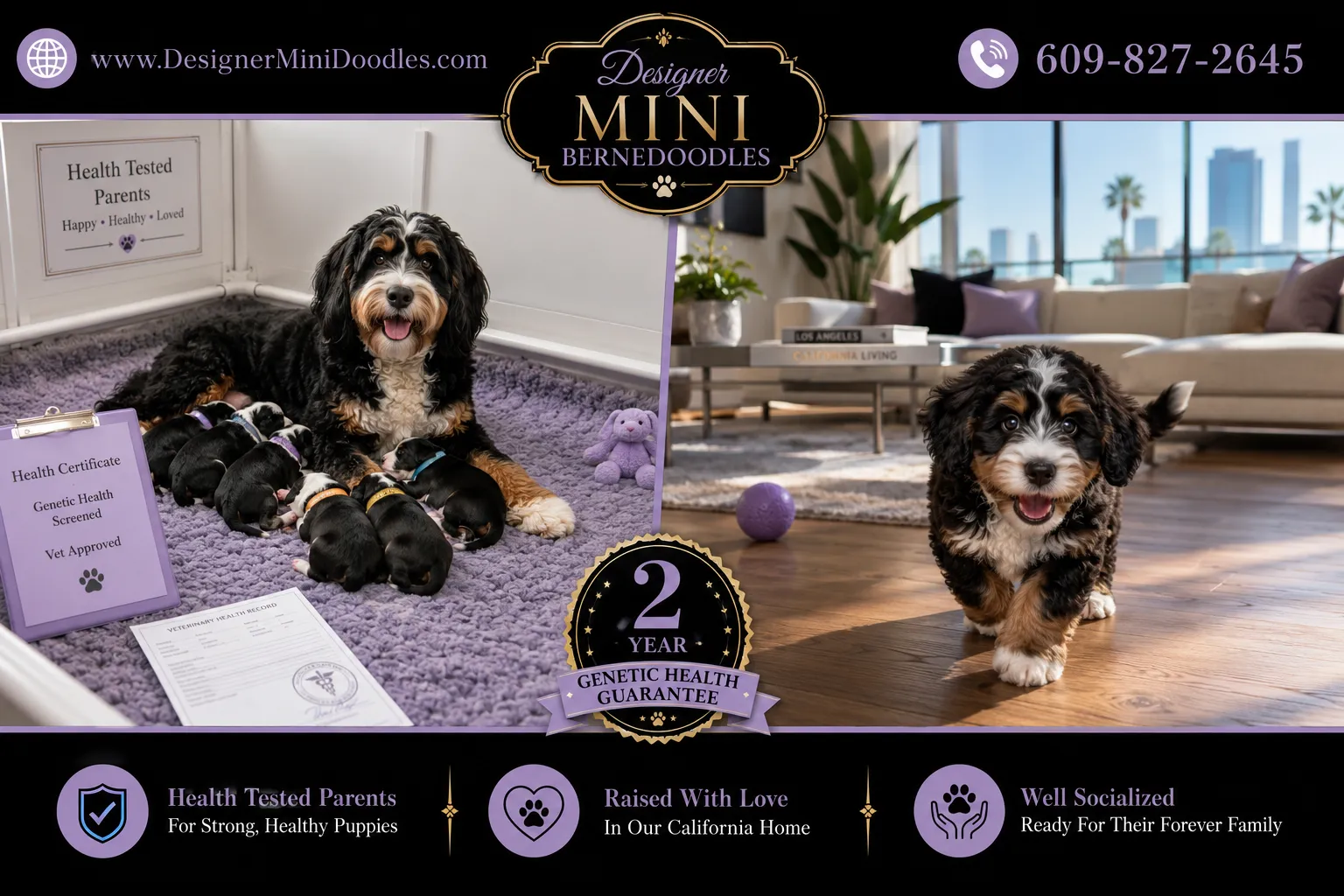Mini Bernedoodle Puppies for Sale in Los Angeles