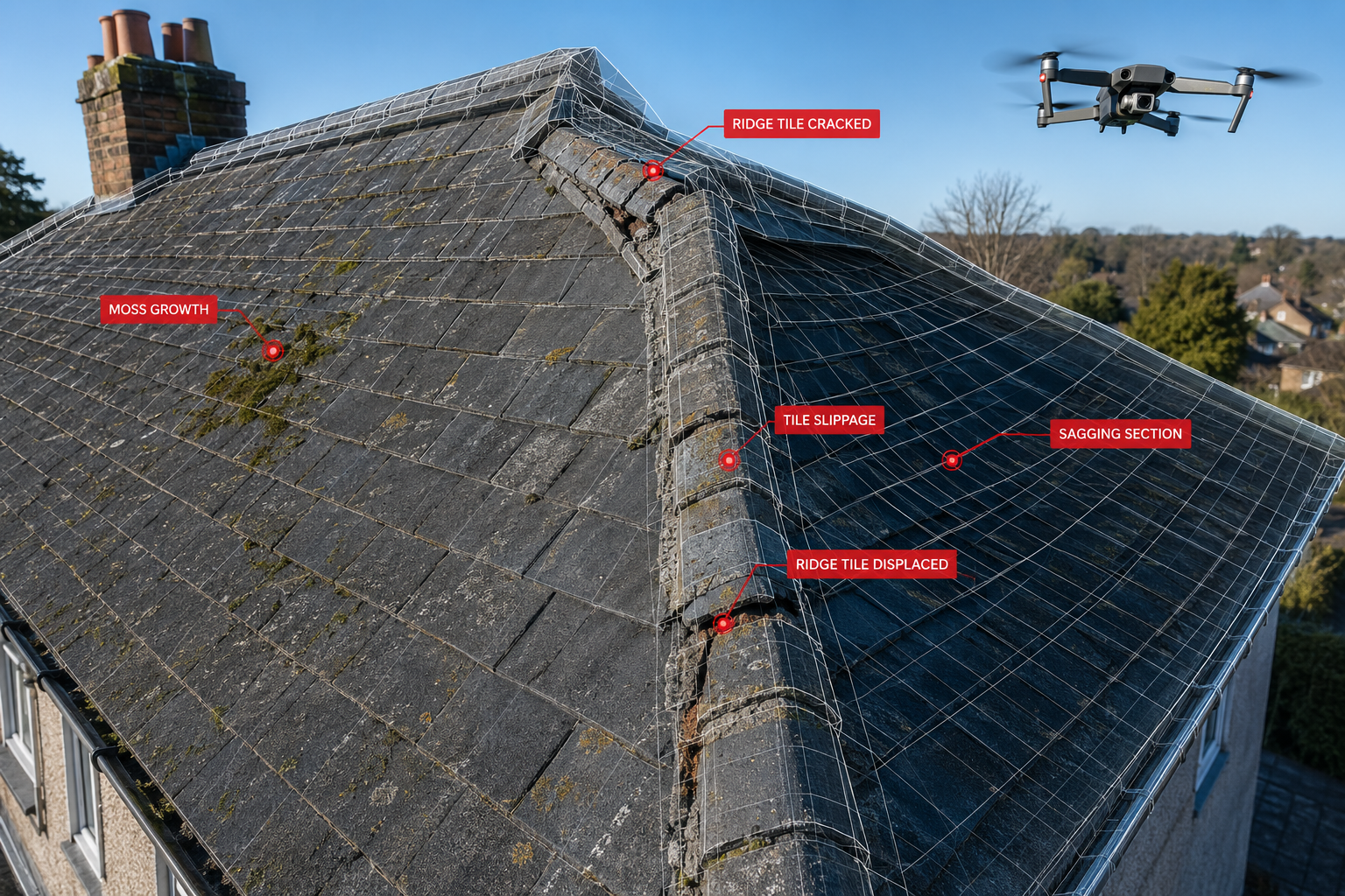 Drone Surveys: Extending 3D Modeling to Roofs and Facades