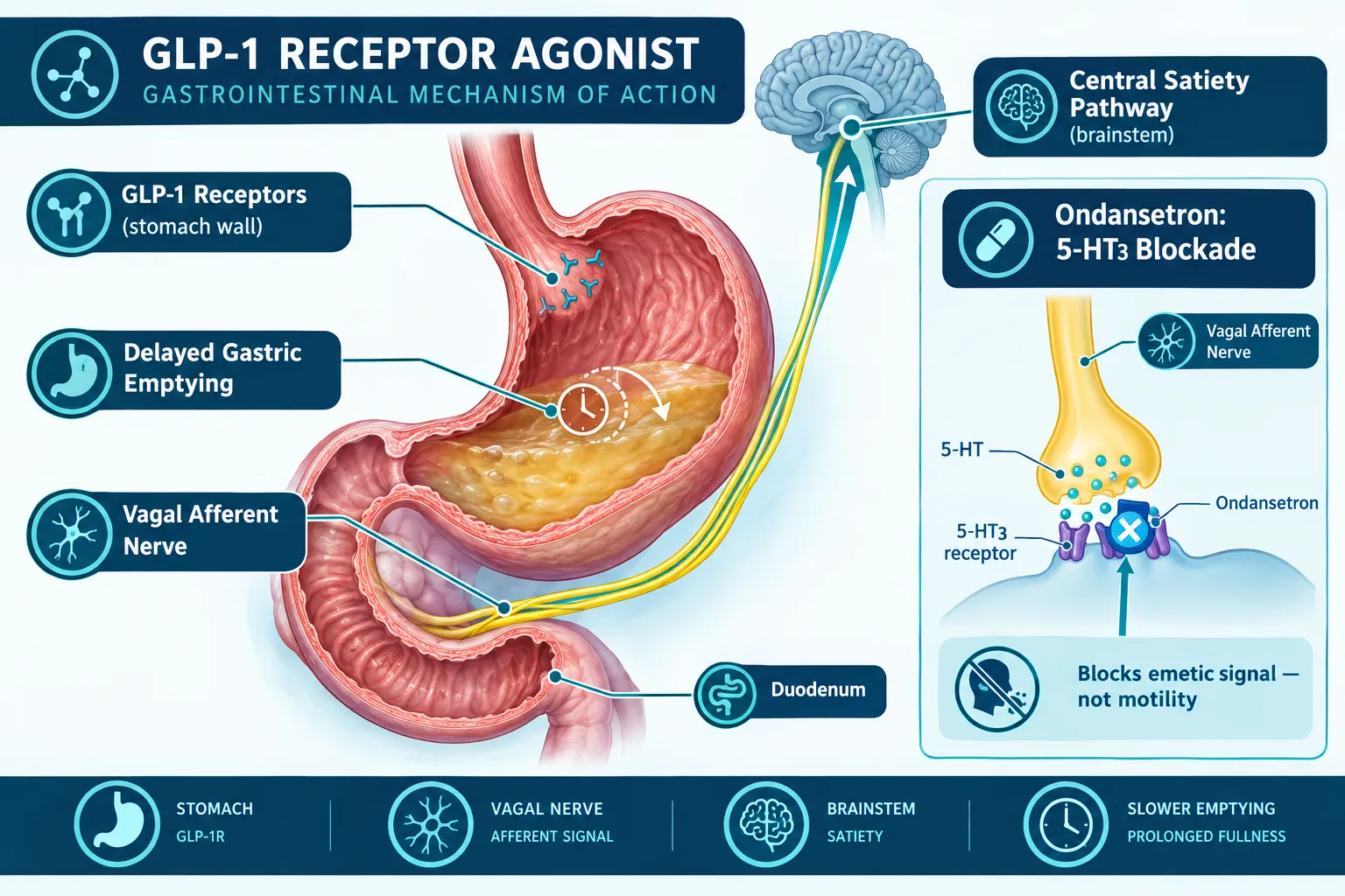 How GLP-1 Agents Alter Gastric Emptying and Food Intake